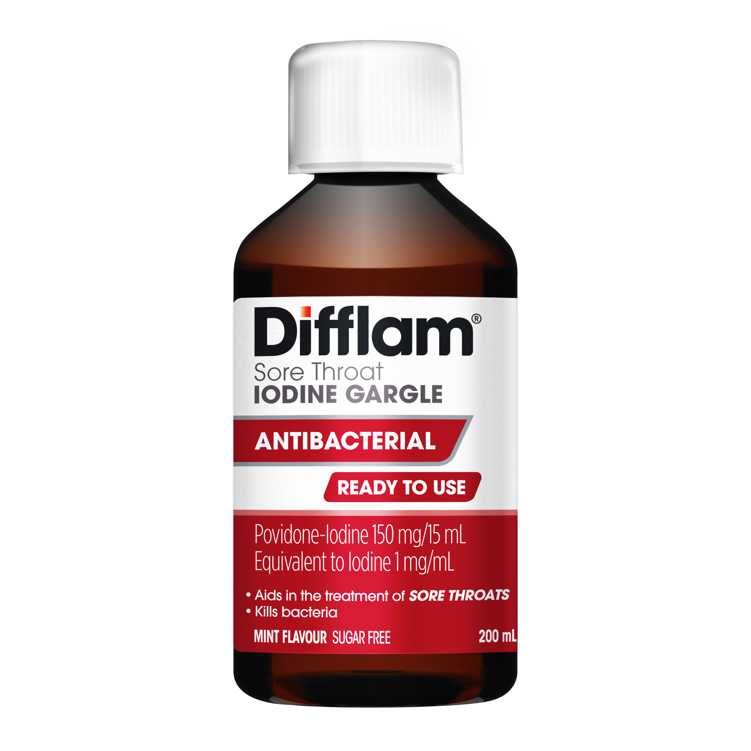 DIFFLAM SORE THROAT READY TO USE FRESH MINT GARGLE 200ML - Image 5