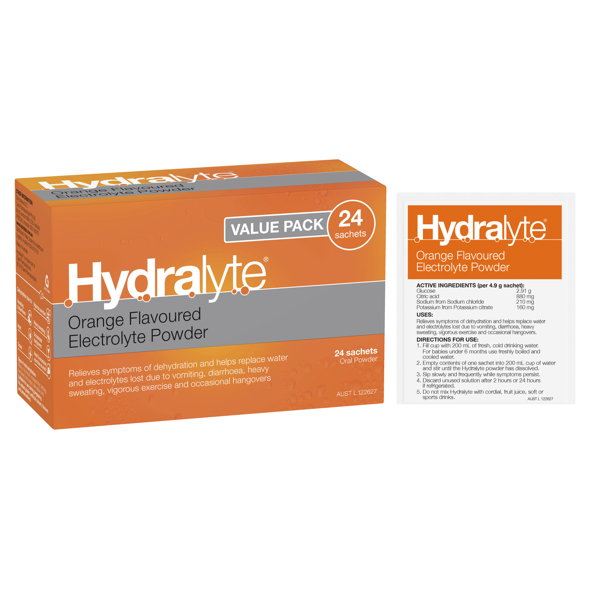 HYDRALYTE ORANGE SACHET 24 PACK - Image 10