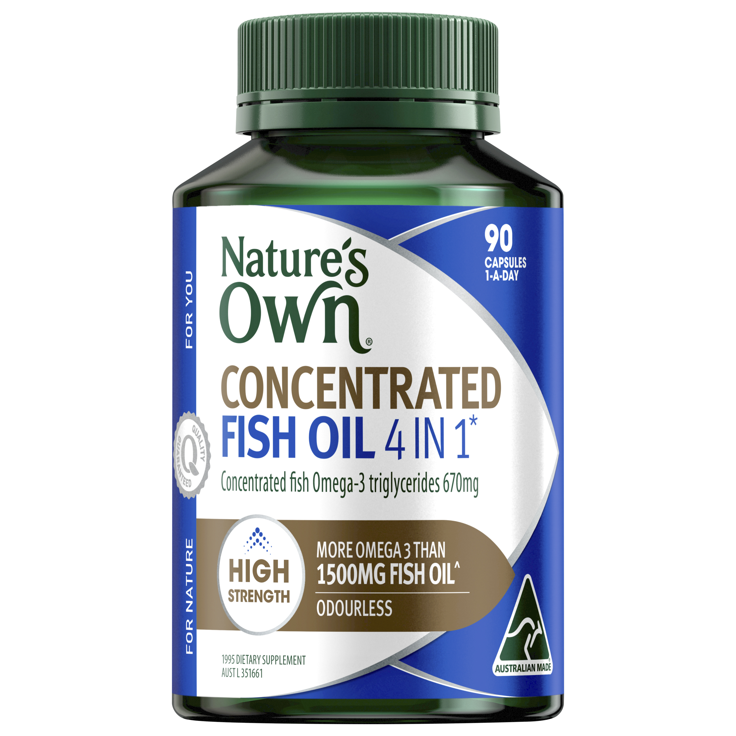 NATURES OWN CONCENTRATED FISH OIL 4 IN 1 90 CAPSULES - Image 2