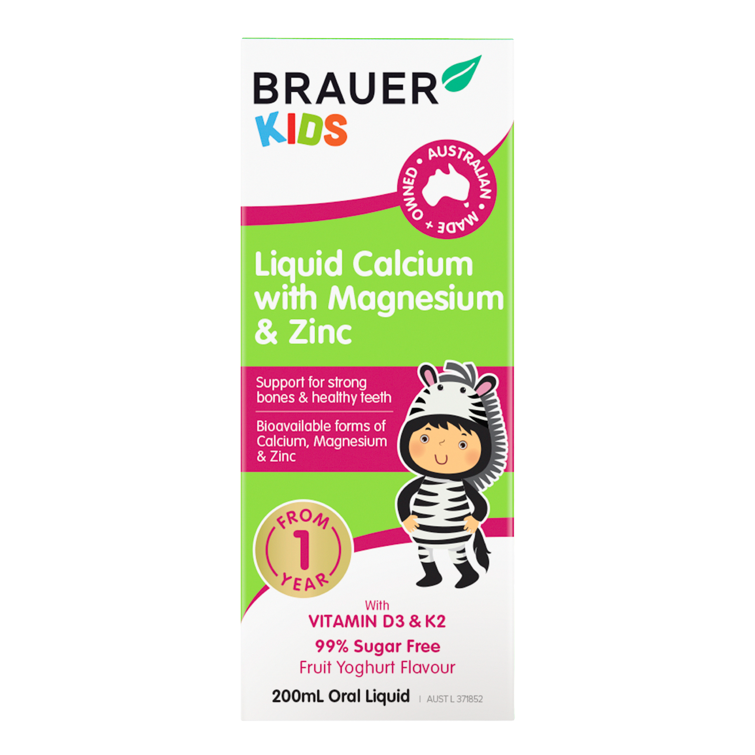 BRAUER KIDS LIQUID CALCIUM + MAGNESIUM & ZINC LIQUID 200ML - Image 5