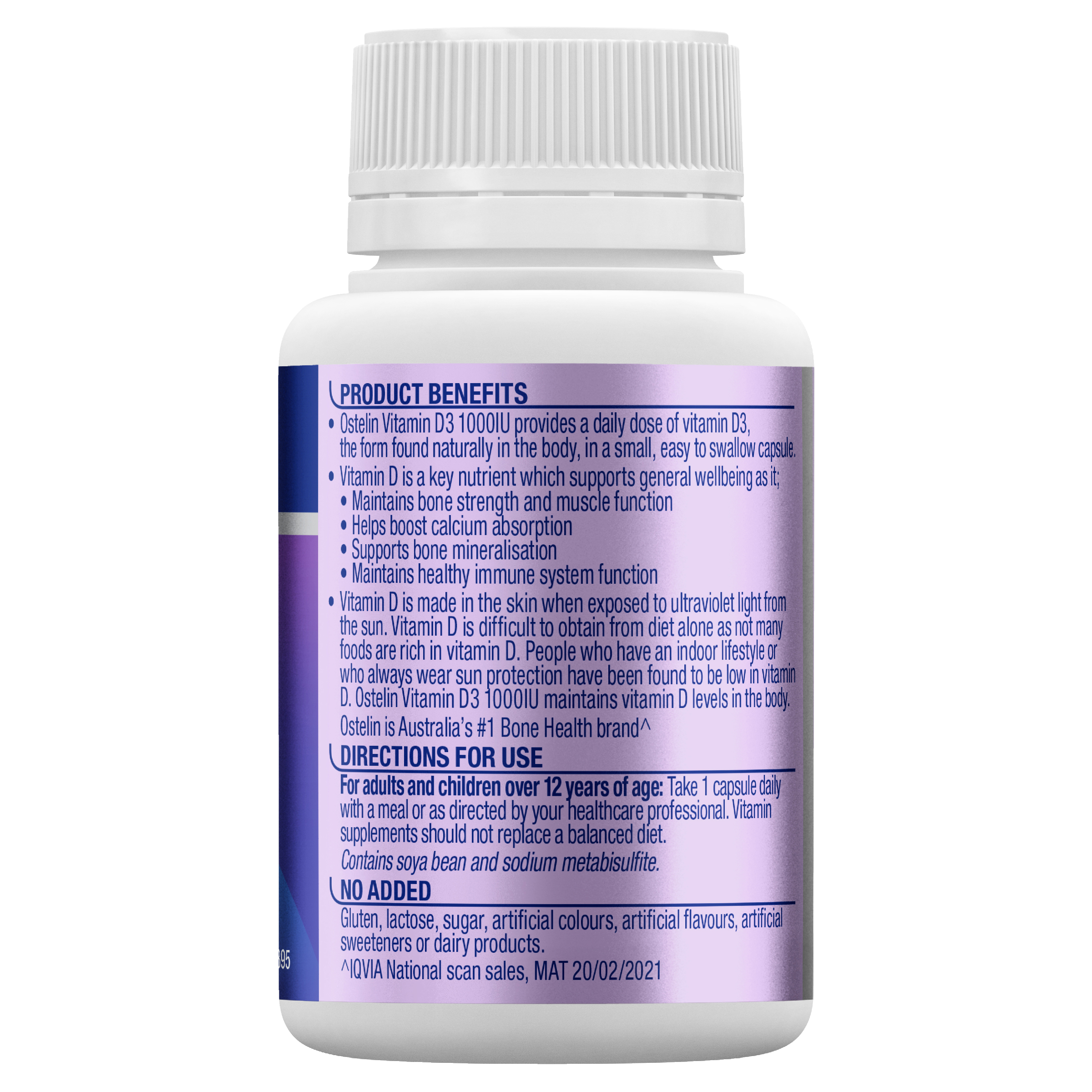 OSTELIN VITAMIN D3 1000IU 130 CAPSULES - Image 2