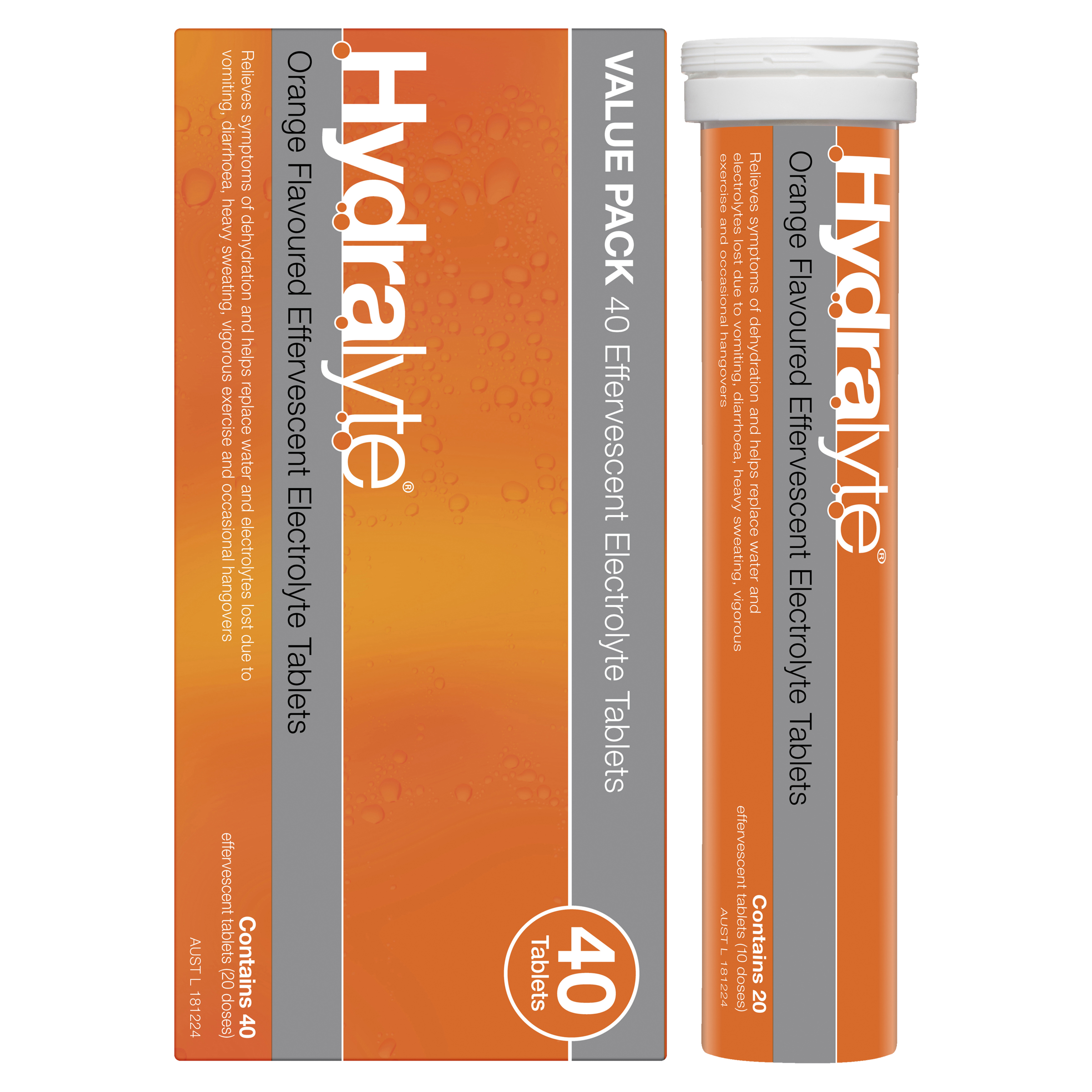 HYDRALYTE EFFERVESCENT ORANGE 40 TABLETS - Image 11