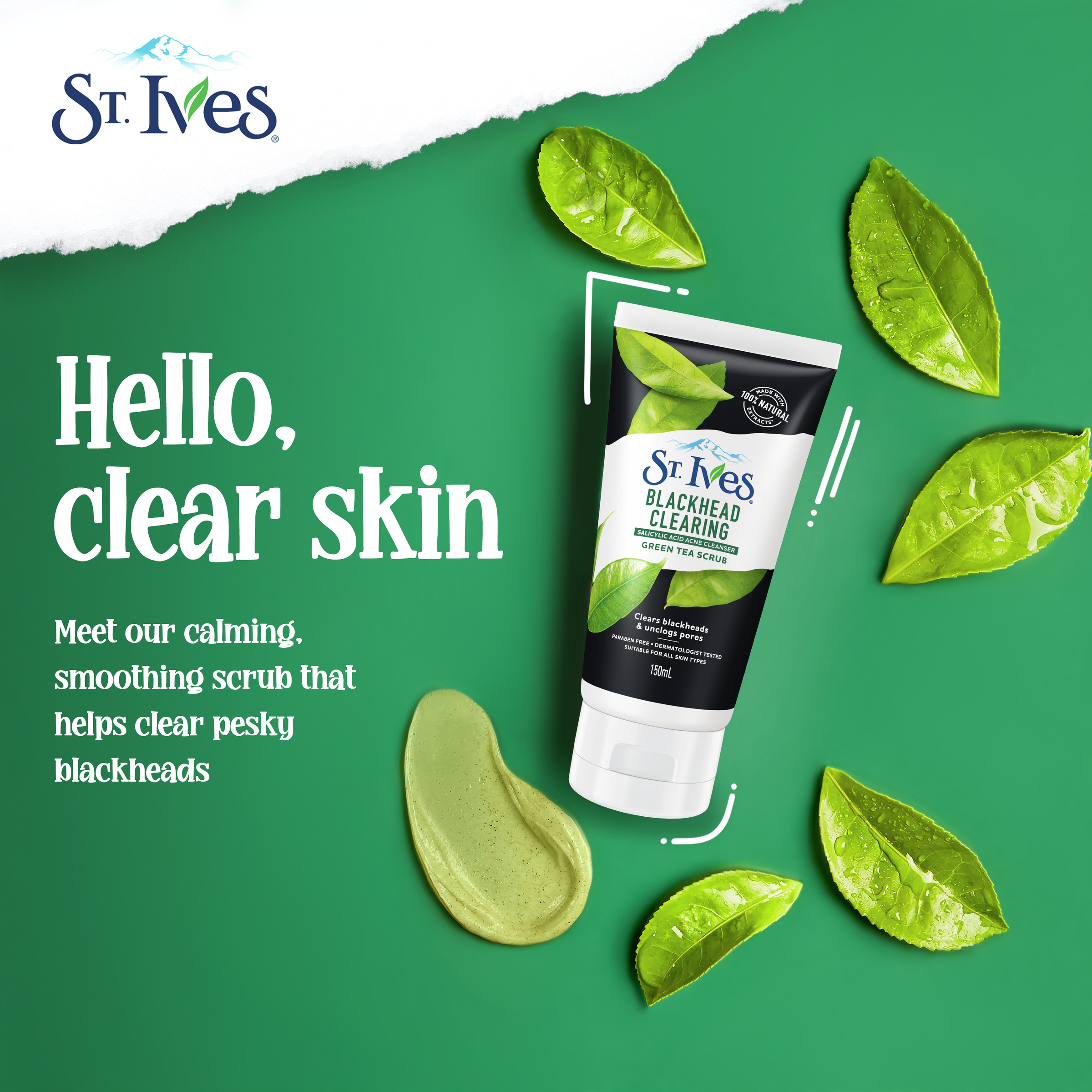 ST IVES GREEN TEA BLACKHEAD SCRUB 150ML - Image 7