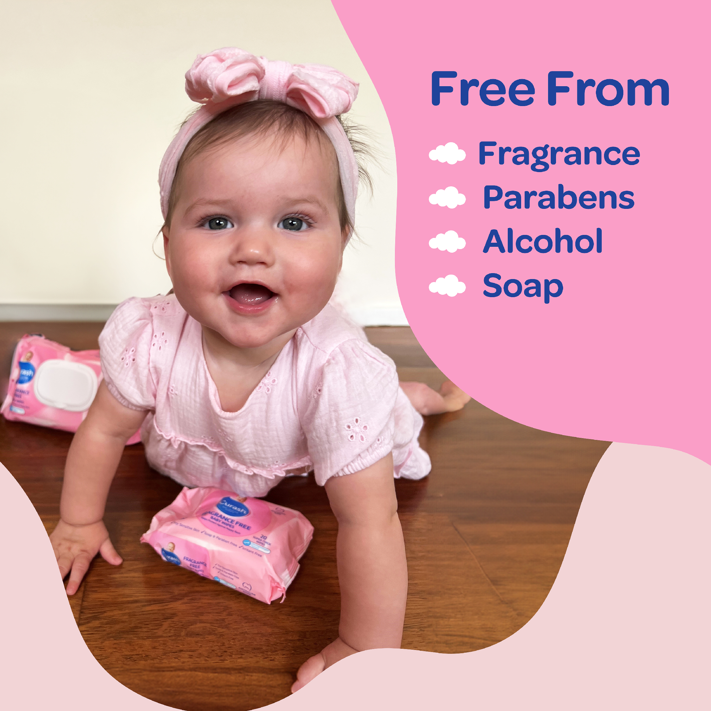 CURASH BABYCARE WIPES FRAGRANCE FREE 80 PACK - Image 7