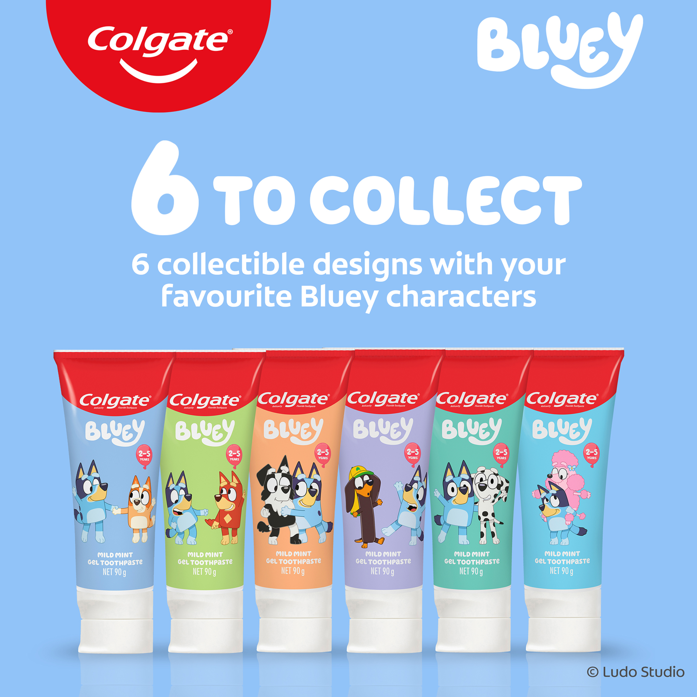 COLGATE TOOTHPASTE KIDS BLUEY 2-5 YEARS MINT GEL 90G - Image 8