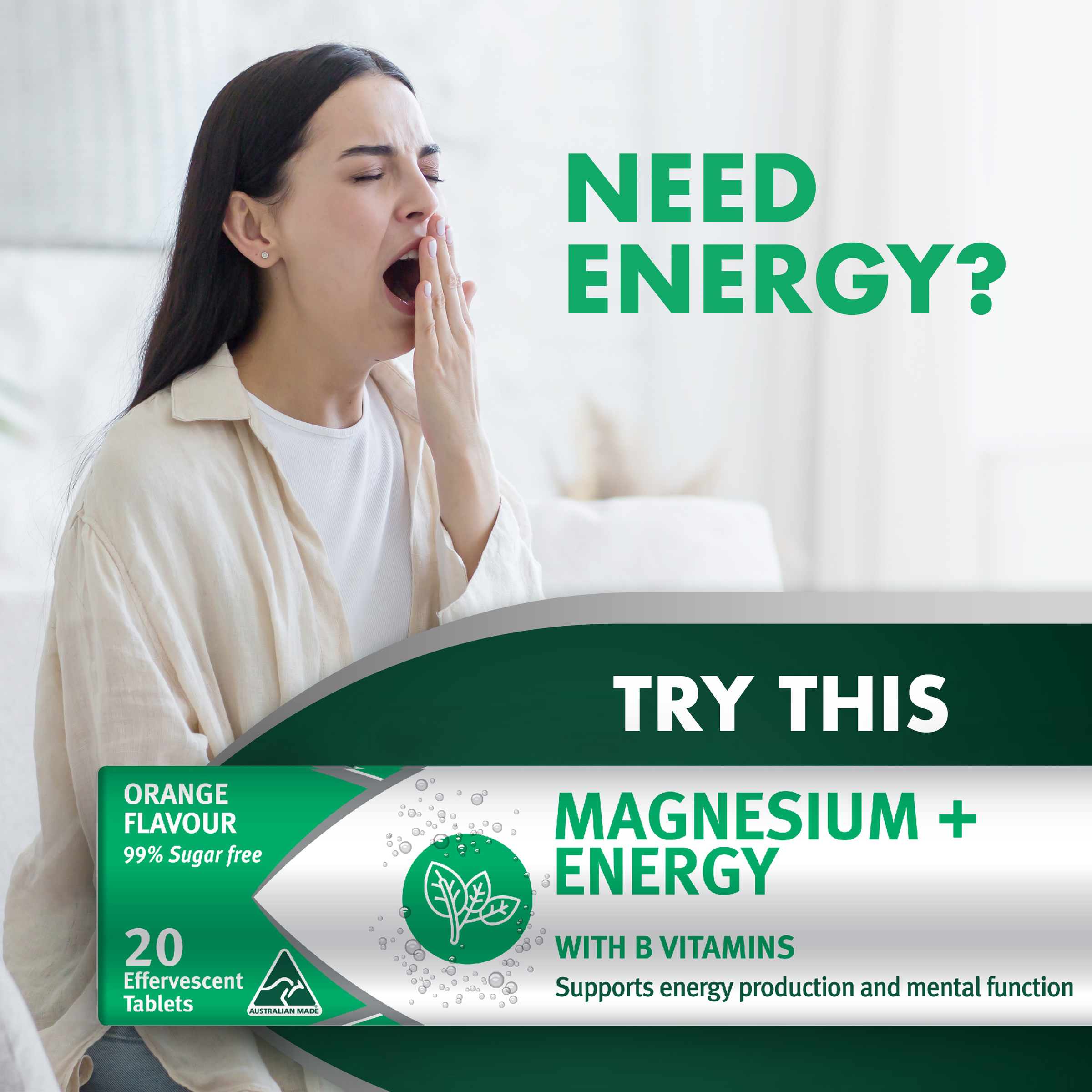 NATURES OWN MAGENSIUM + ENERGY 20 TABLETS - Image 3