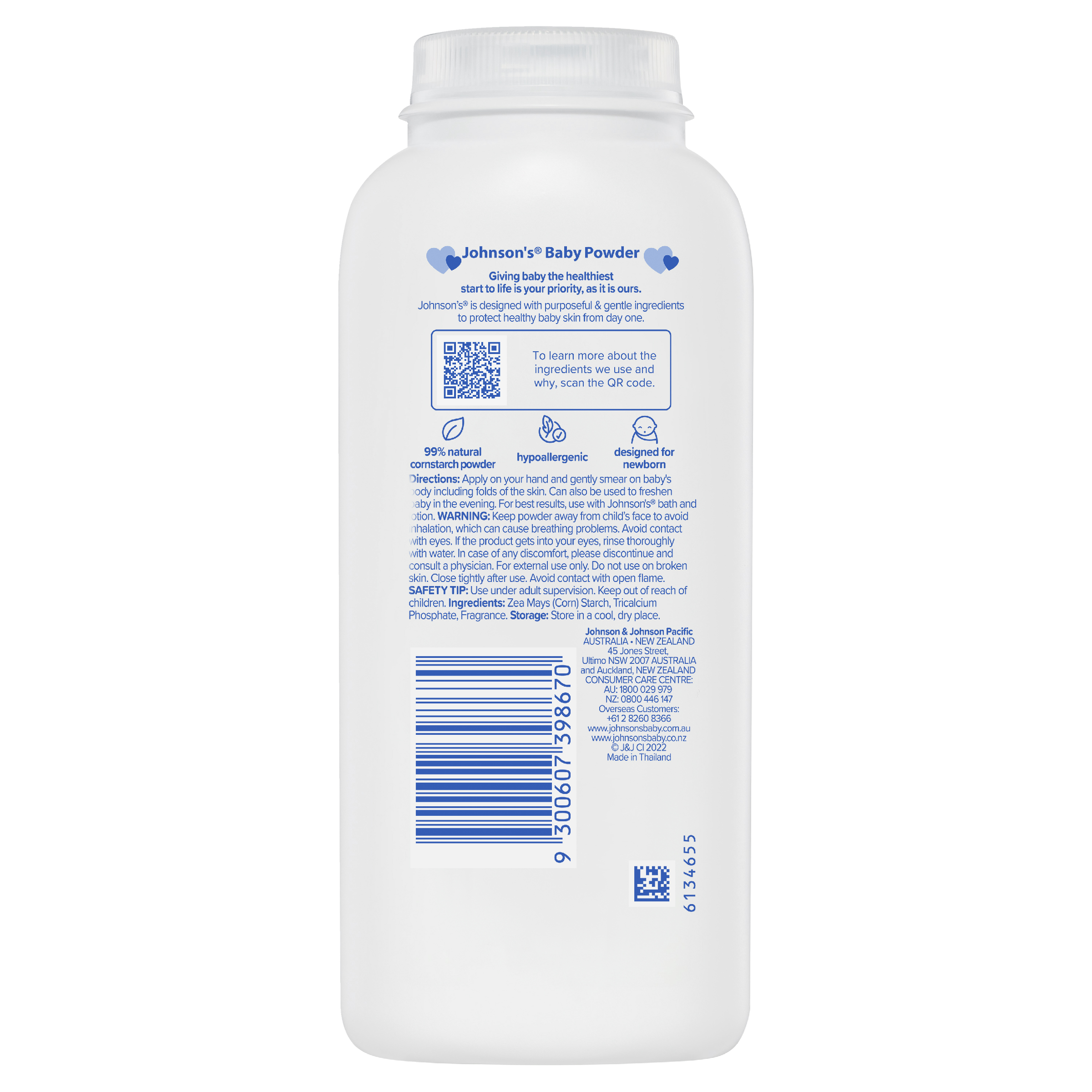 J&J BABY CORN STARCH POWDER 200G - Image 2