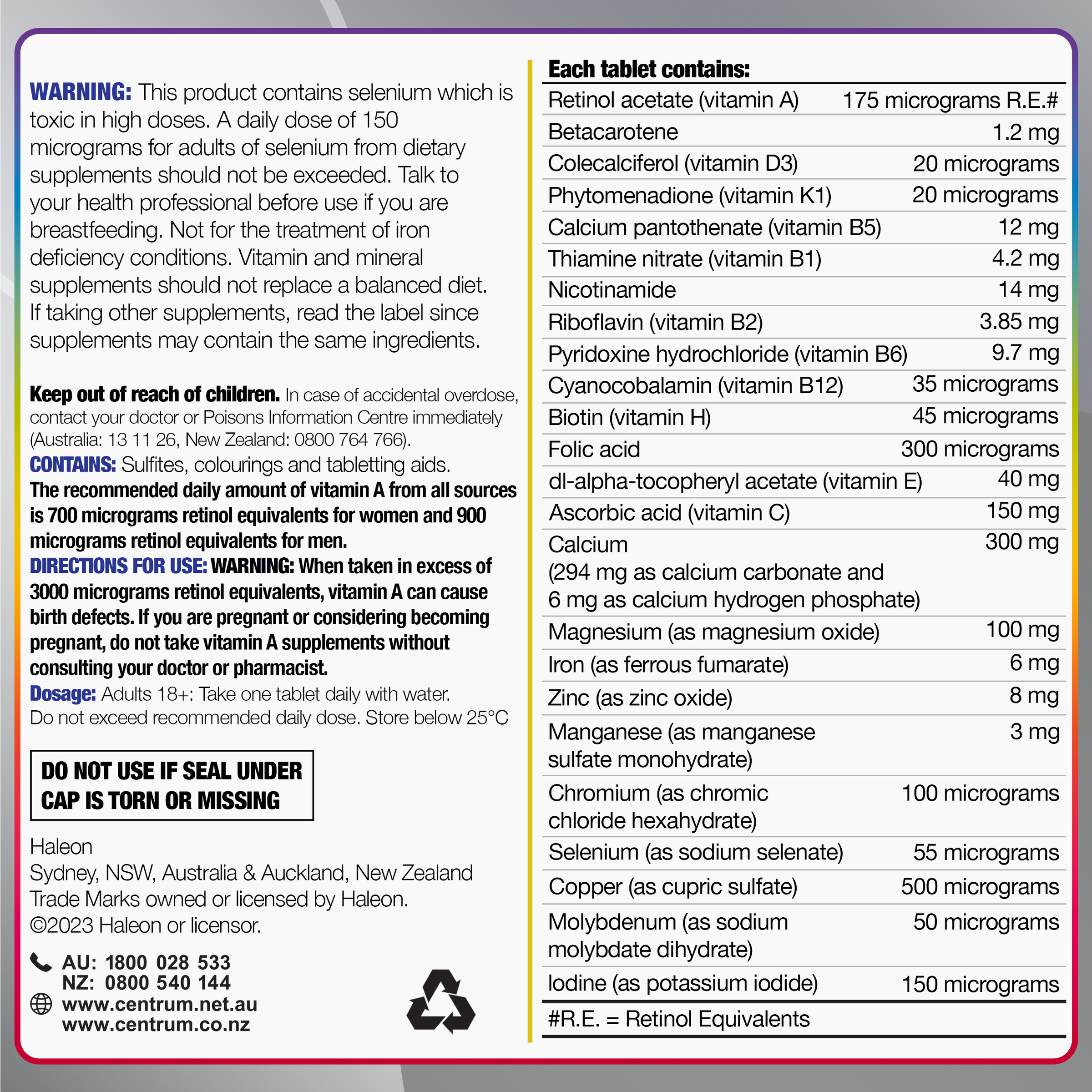 CENTRUM FOR WOMEN 50+ 60 TABLETS - Image 6