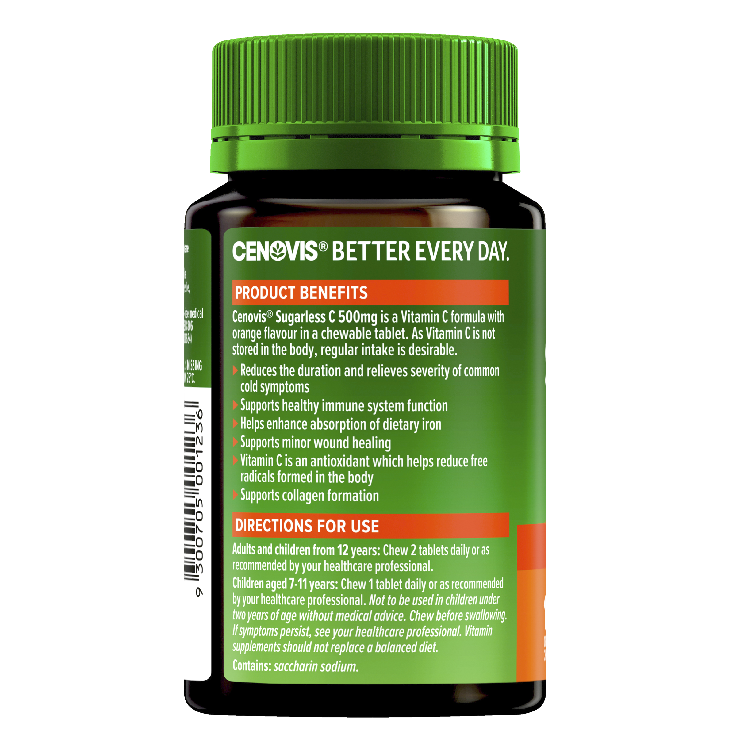 CENOVIS SUGARLESS C 500MG 100 TABLETS - Image 4