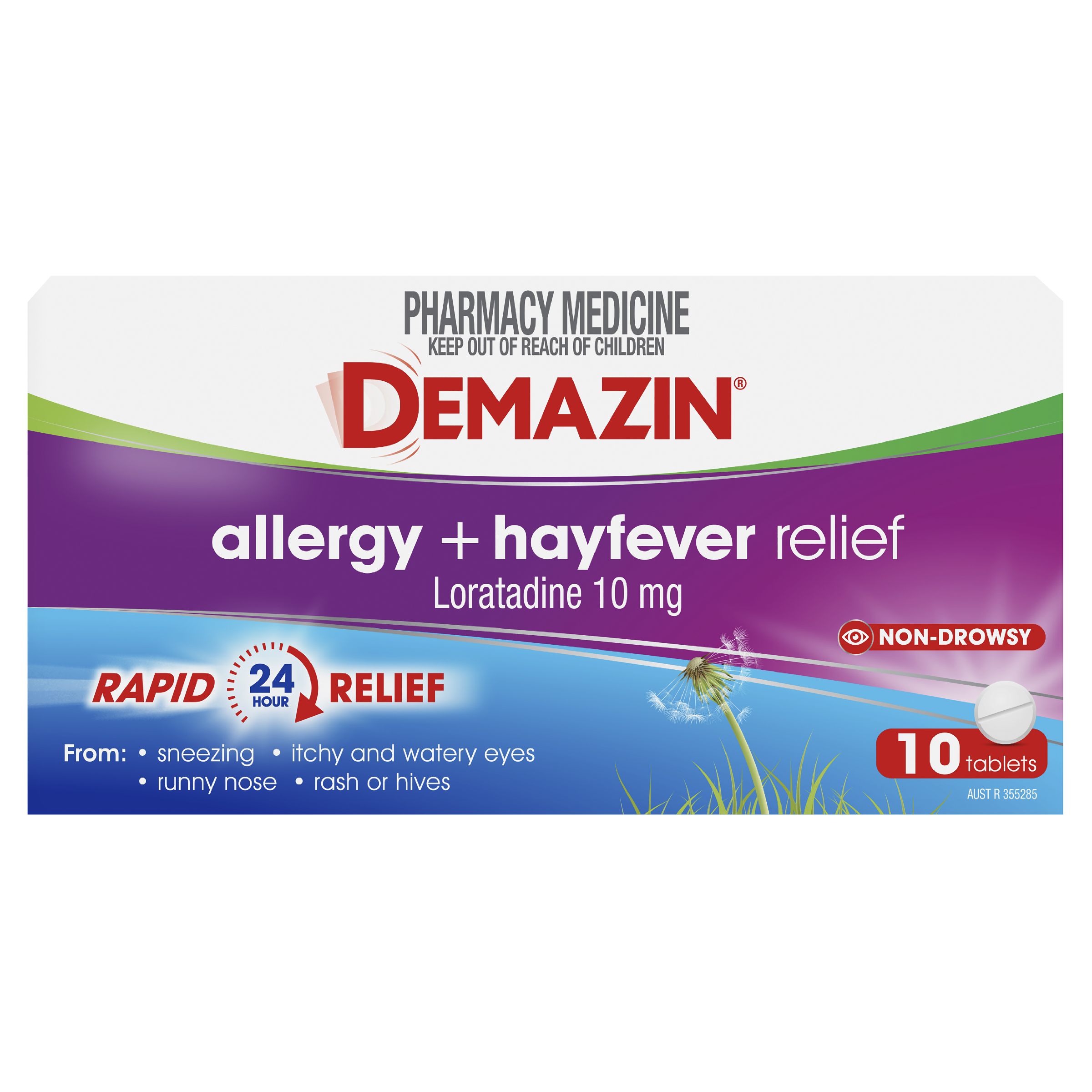 DEMAZIN ALLERGY + HAYFEVER 10 TABLETS - Image 2