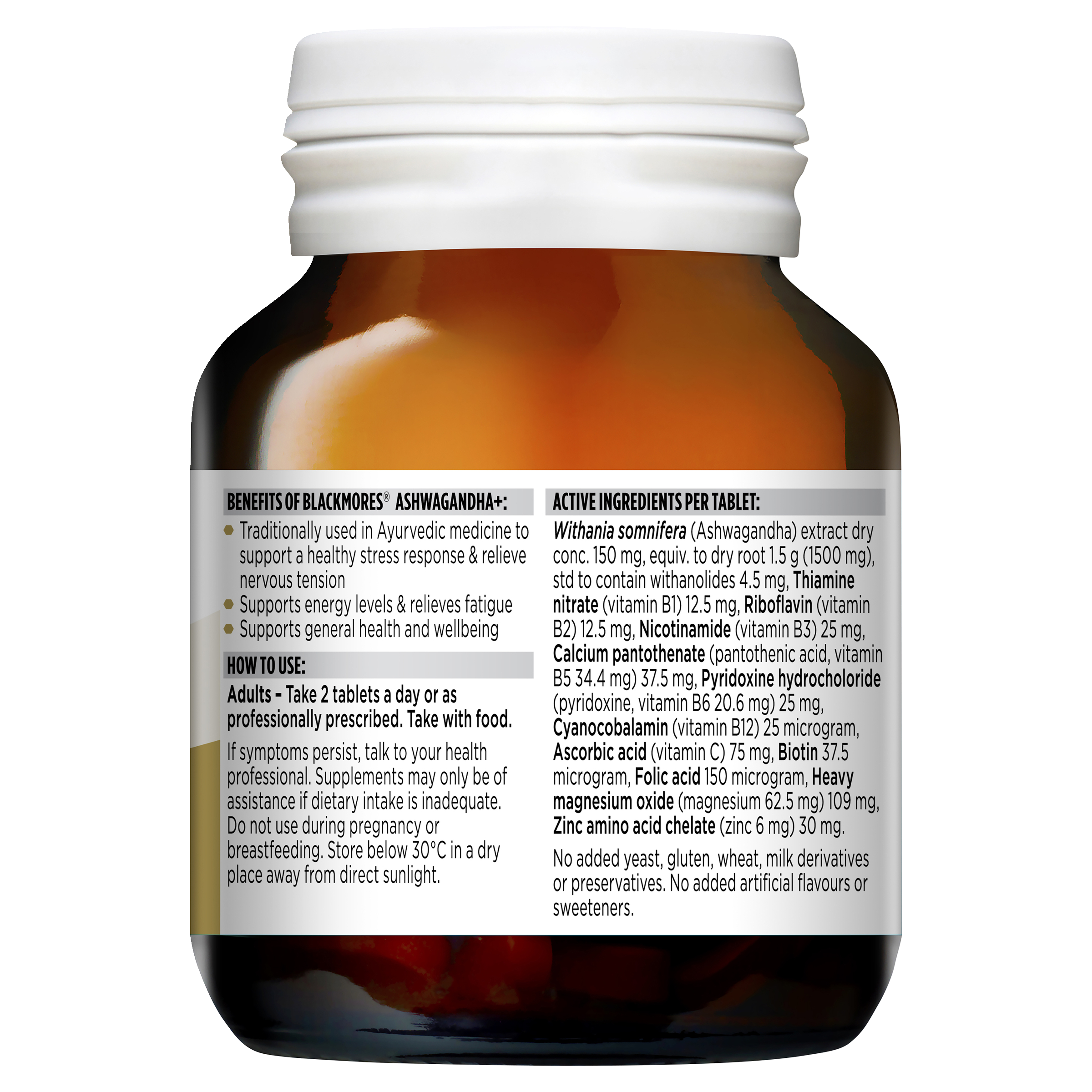 BLACKMORES ASHWAGANDHA+ 60 TABLETS - Image 2
