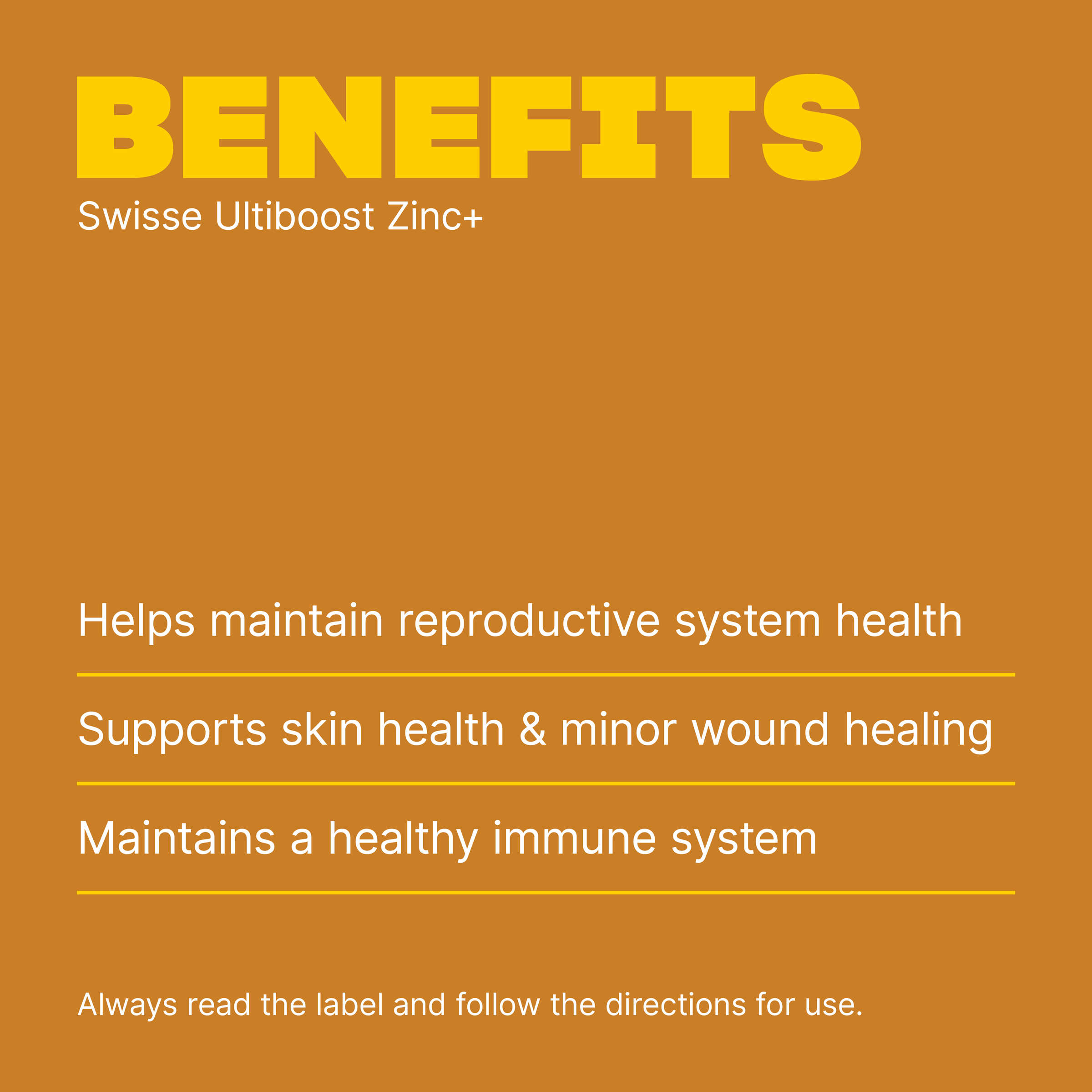 SWISSE ULTIBOOST ZINC+ 60 TABLETS - Image 3