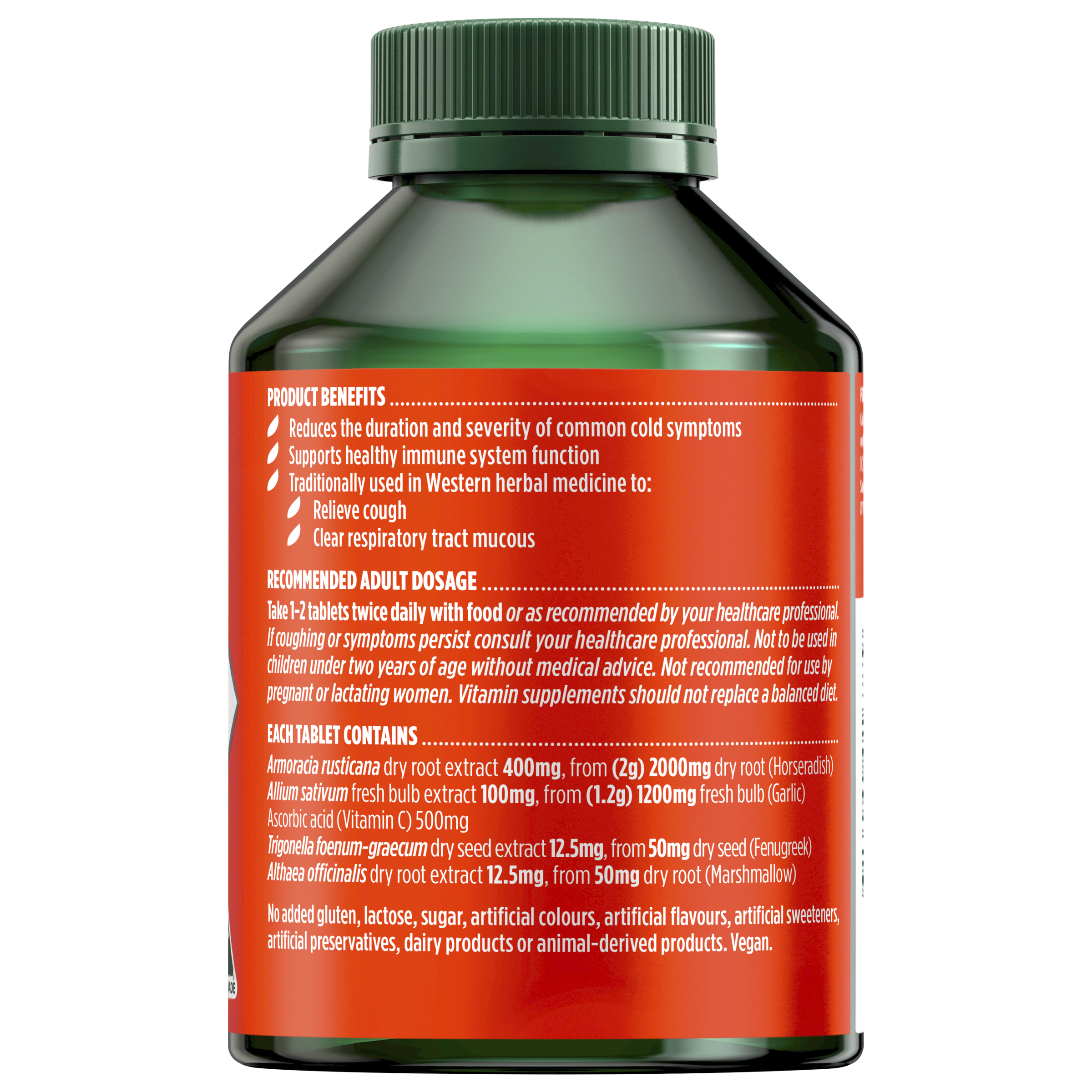 NATURES OWN TRIPLE STRENGTH GARLIC + C HORSERADISH TABLETS 150 - Image 2