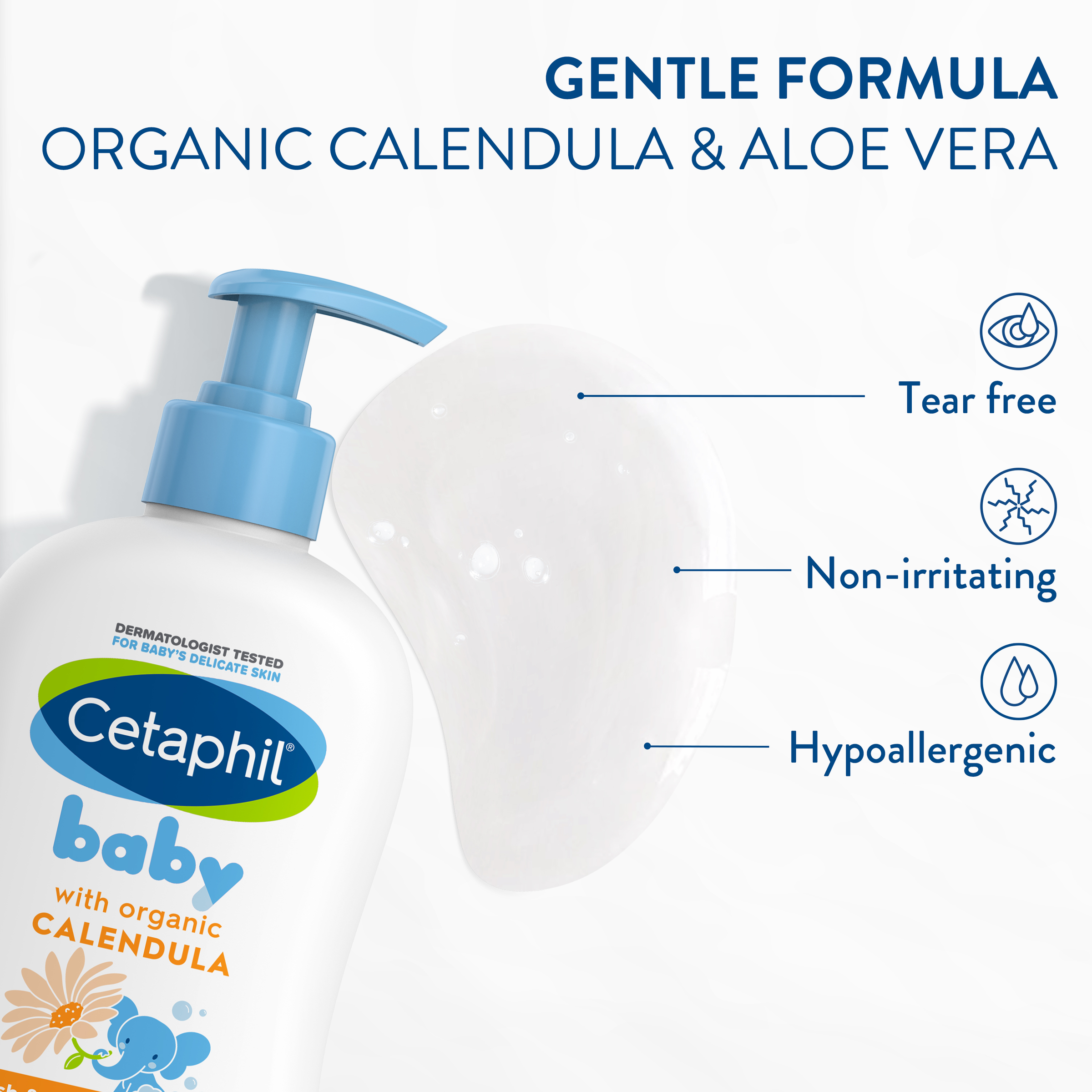 CETAPHIL BABY CALENDULA WASH & SHAMPOO 400ML - Image 4