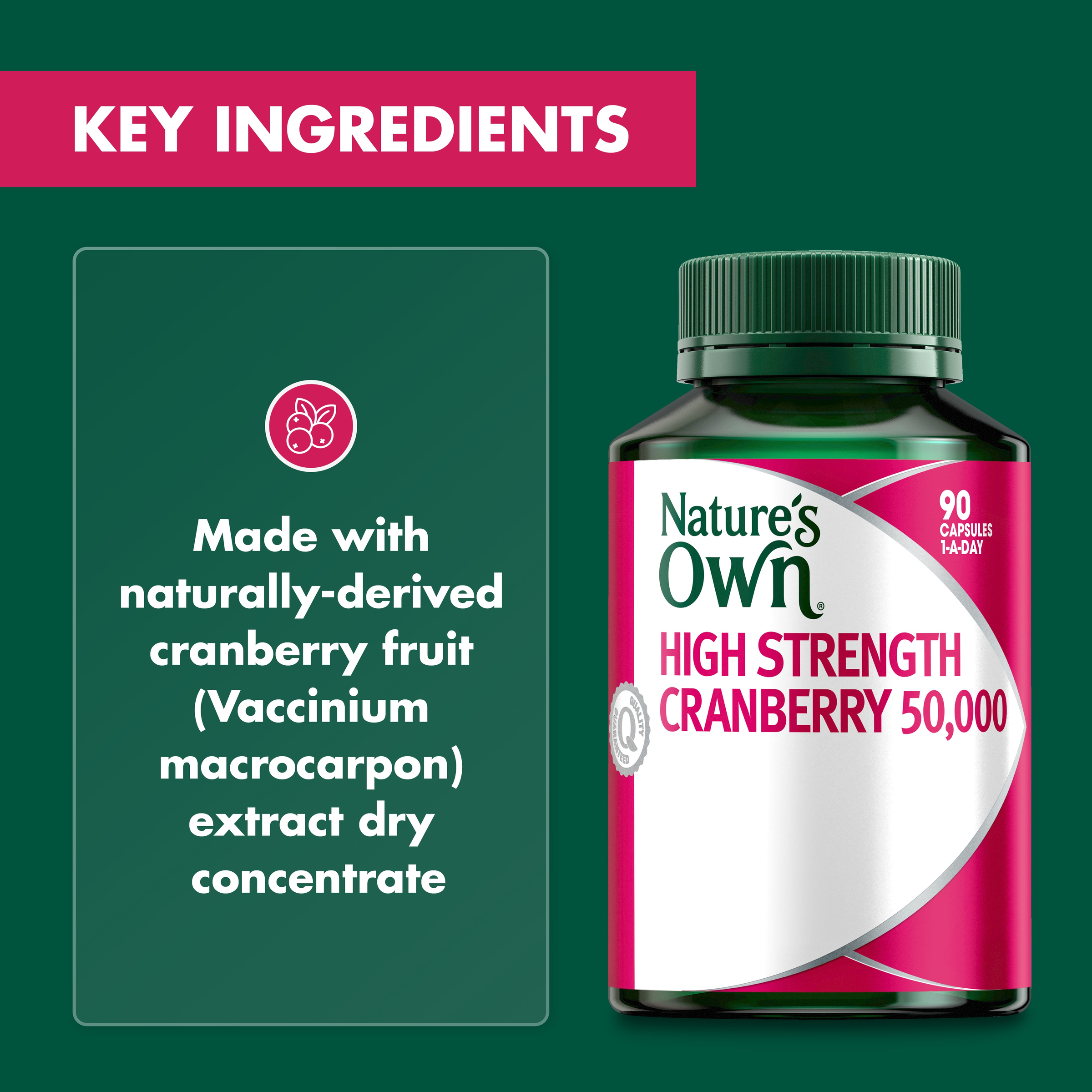 NATURES OWN HIGH STRENGTH CRANBERRY 50000MG 90 CAPSULES - Image 5
