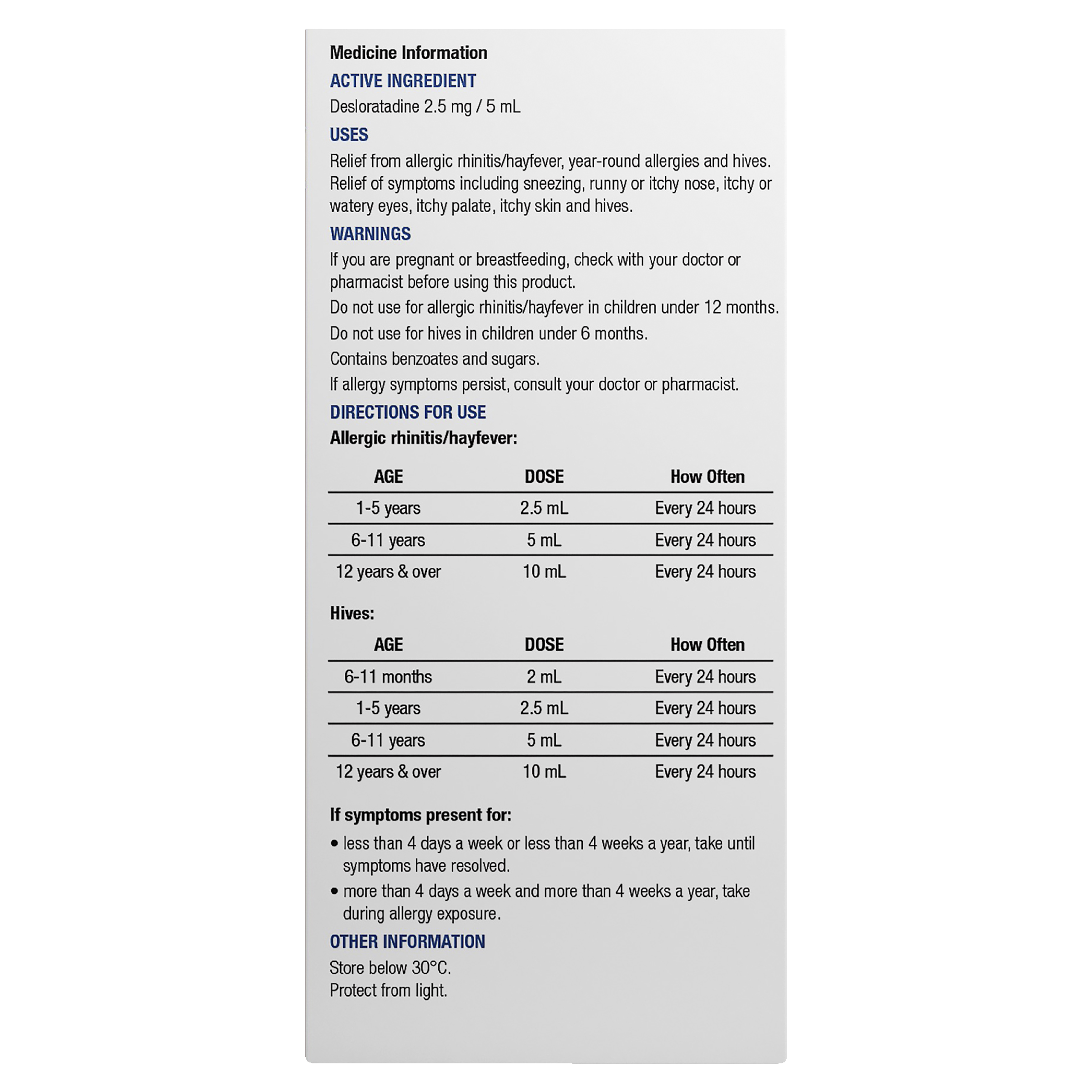 CHEMISTS OWN HAYFEVER & ALLERGY RELIEF SYRUP 100ML - Image 3