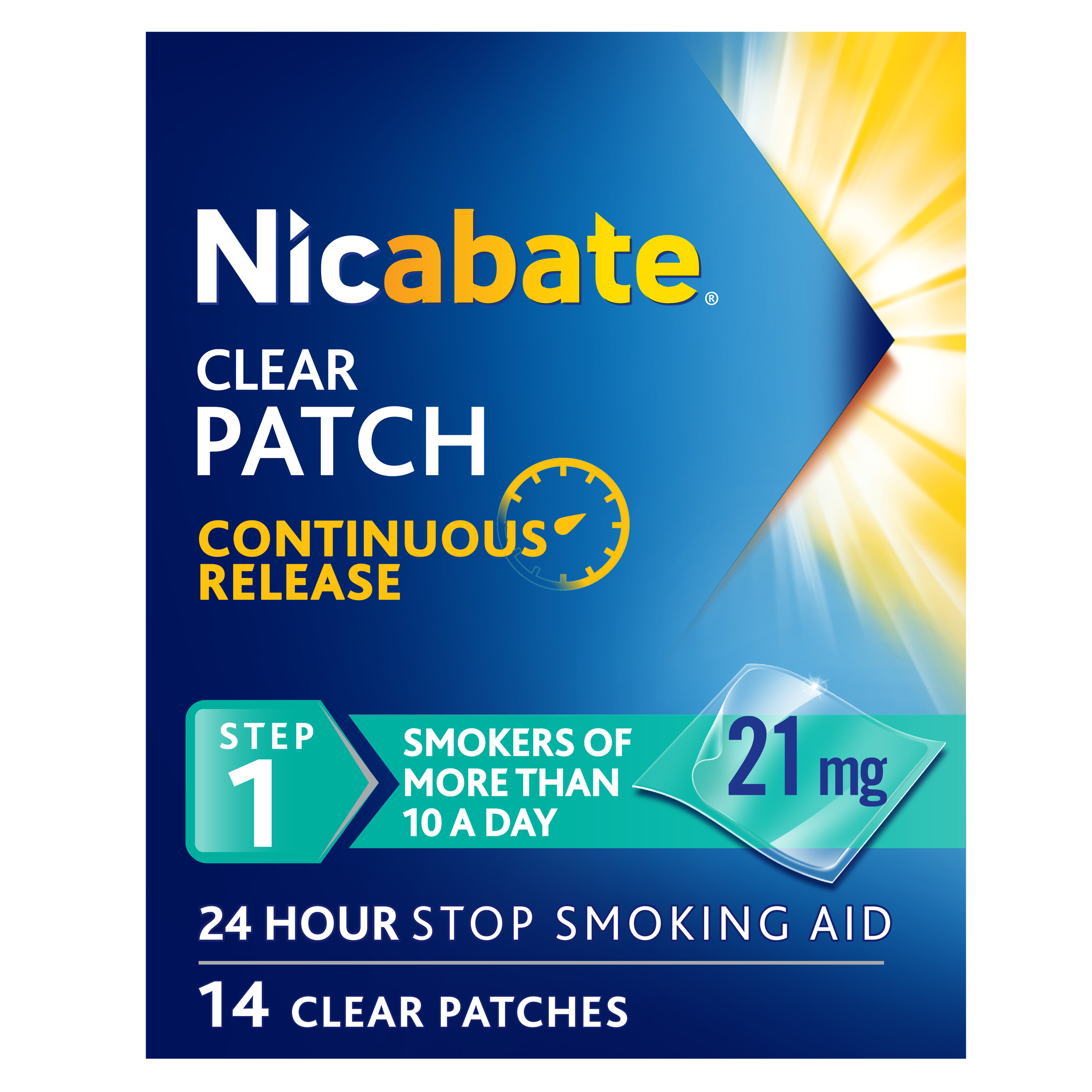NICABATE STEP 1 21MG CLEAR PATCH 14 PACK - Image 10