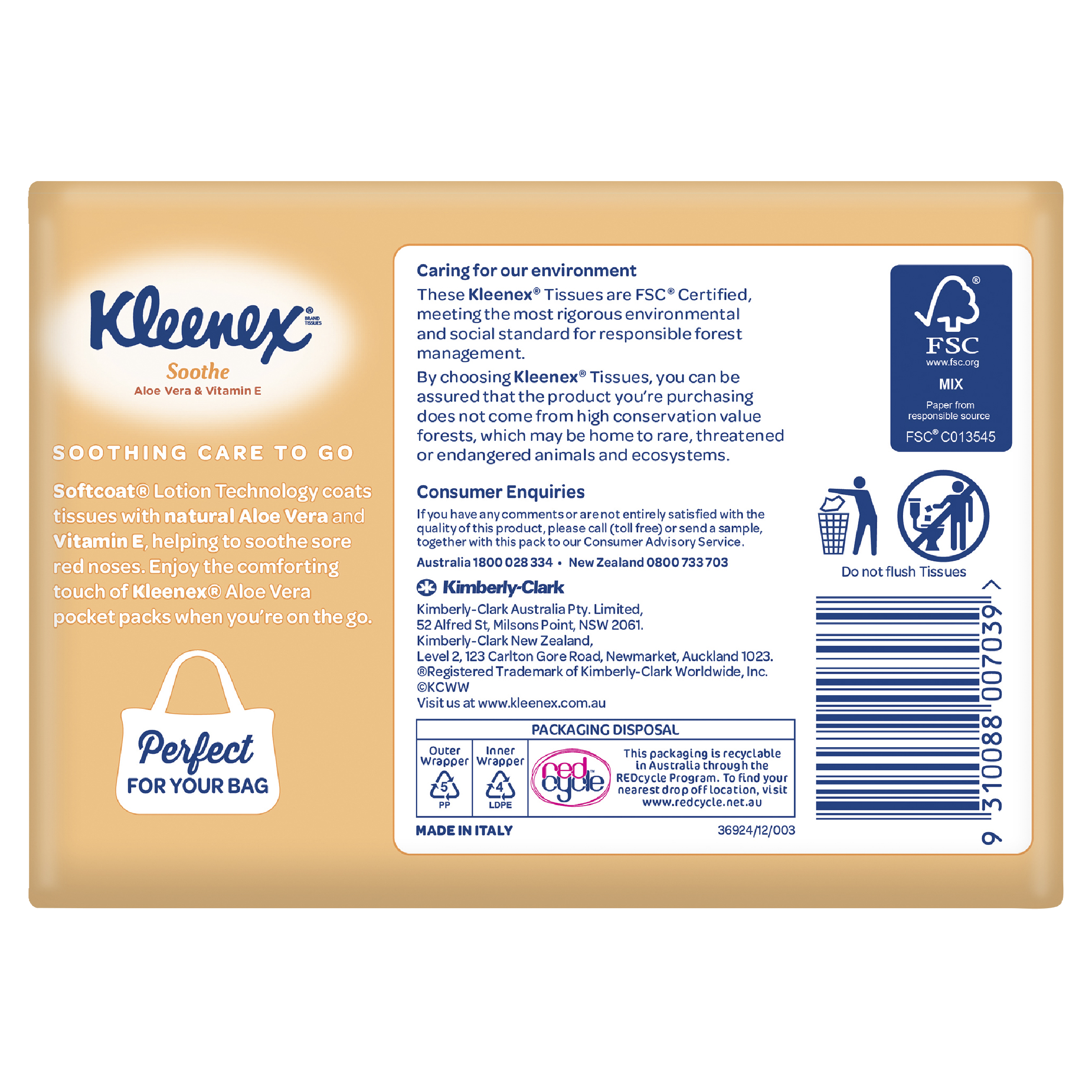 KLEENEX FACIAL TISSUES ALOE VERA & VITAMIN E 6 PACK - Image 4