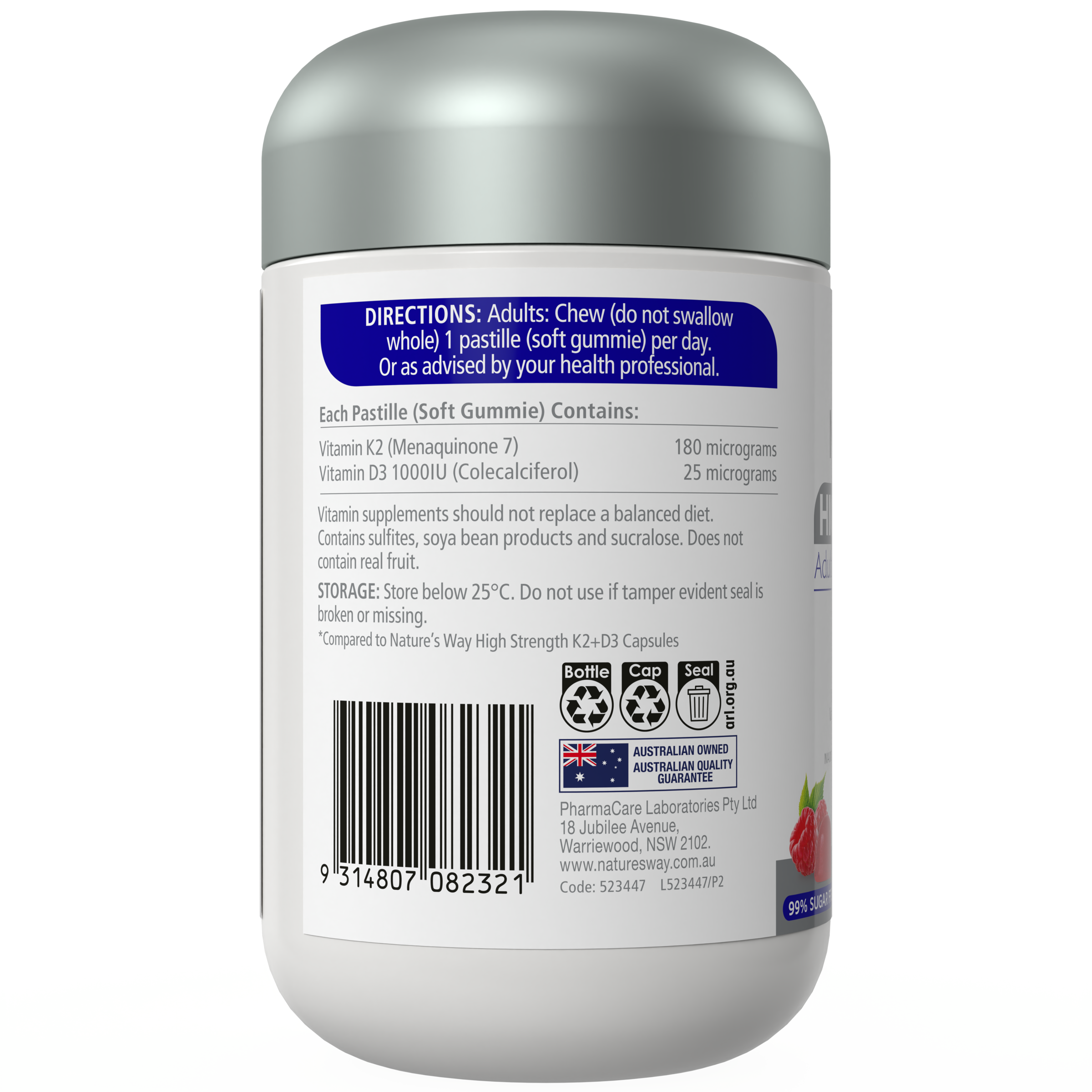 NATURES WAY HIGH STRENGTH ADULT VITA GUMMIES K2+D3 PASTILLES - Image 2