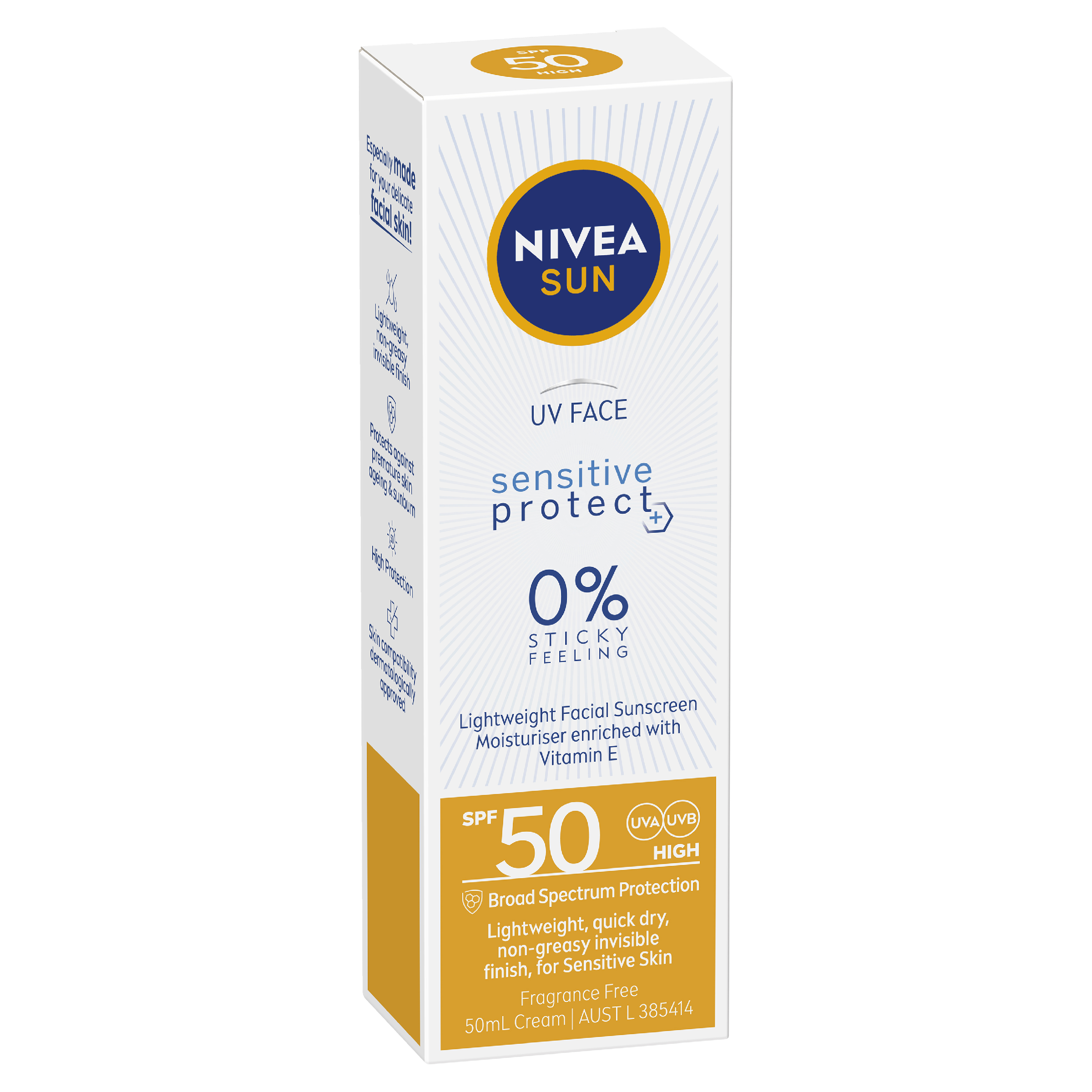 NIVEA UV FACE SENSITIVE SUNSCREEN SPF50+ 50ML - Image 8