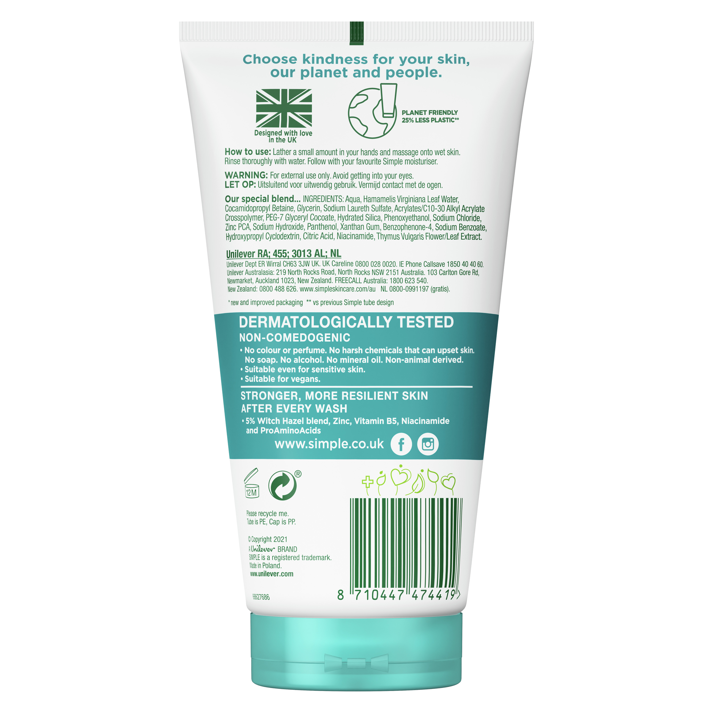 SIMPLE DAILY DETOX PURIFYING FACIAL WASH 150ML - Image 2