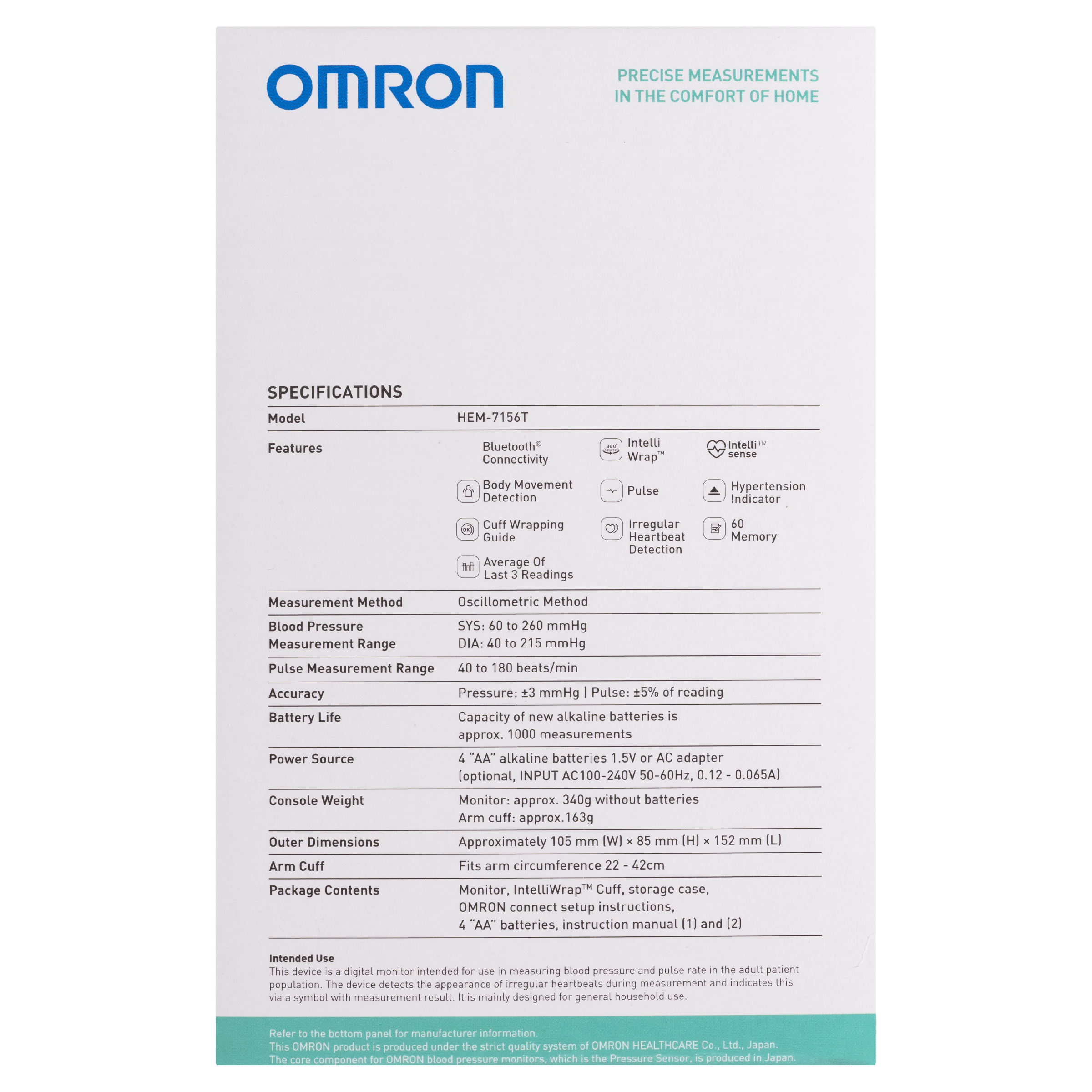 OMRON BLOOD PRESSURE MONITOR BLUETOOTH PLUS HEM7156T - Image 6