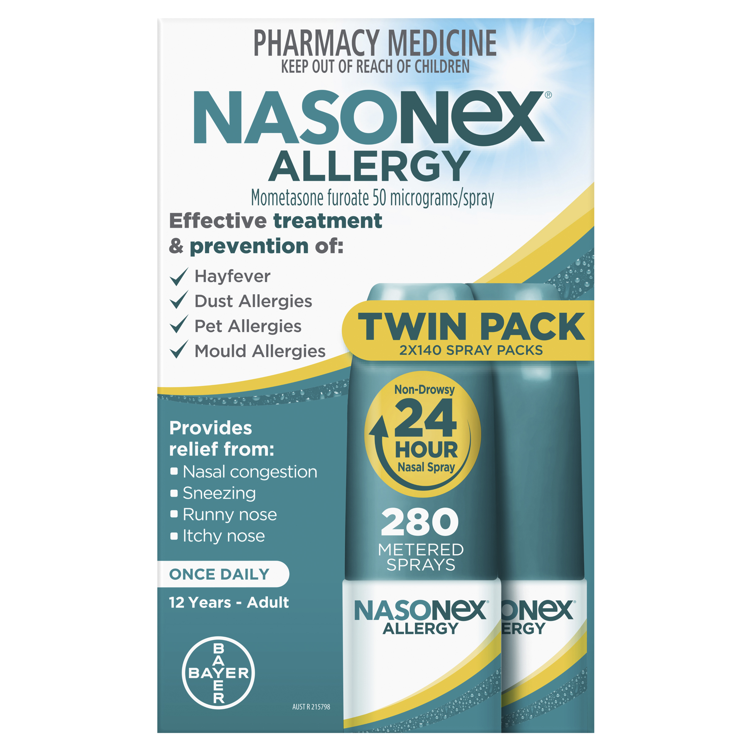 NASONEX ALLERGY 140 METERED SPRAY TWIN PACK - Image 2