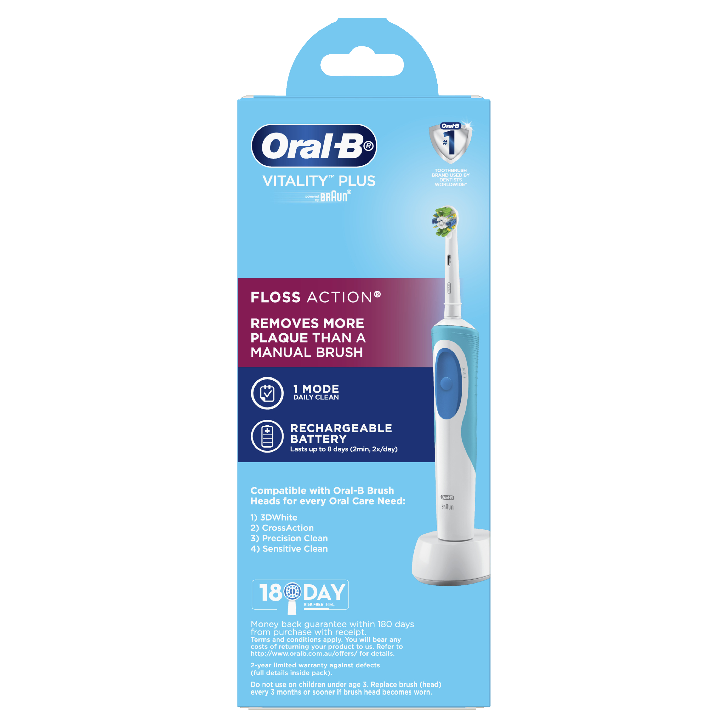 ORAL-B VITALITY+ POWER BRUSH MICROPULSE FLOSS ACTION 1 PACK - Image 8