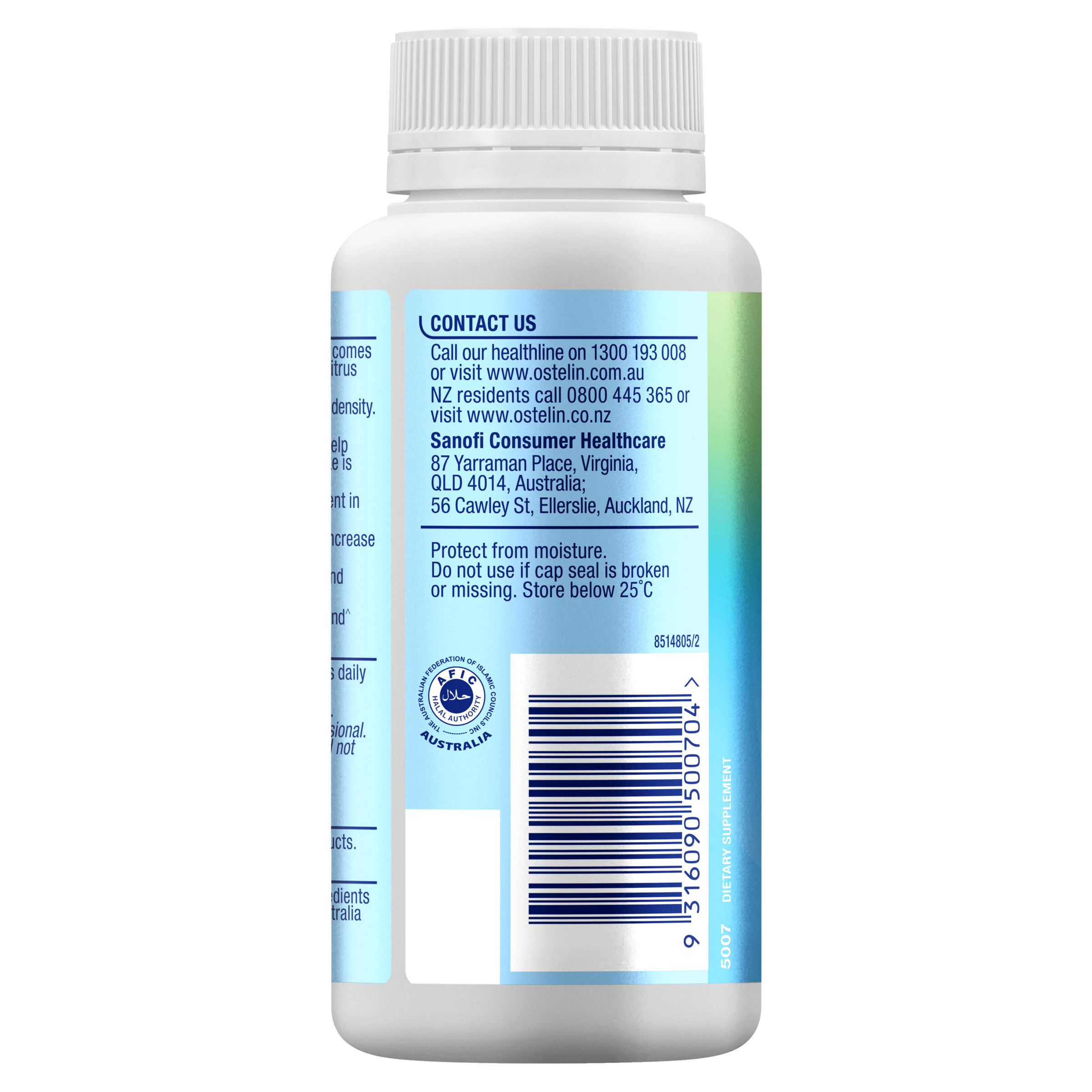 OSTELIN CALCIUM & VITAMIN D3 CITRUS 60 TABLETS - Image 2