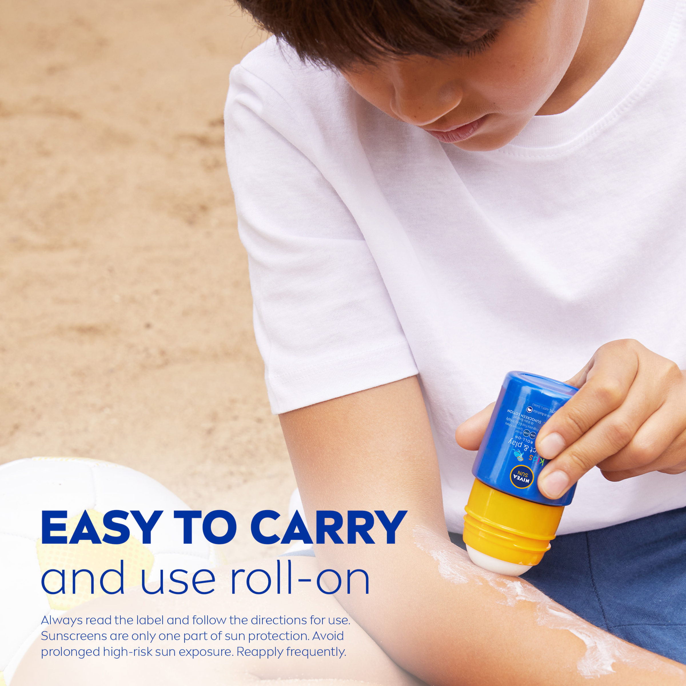 NIVEA KIDS CARING SUNSCREEN SPF50+ ROLL ON 65ML - Image 4