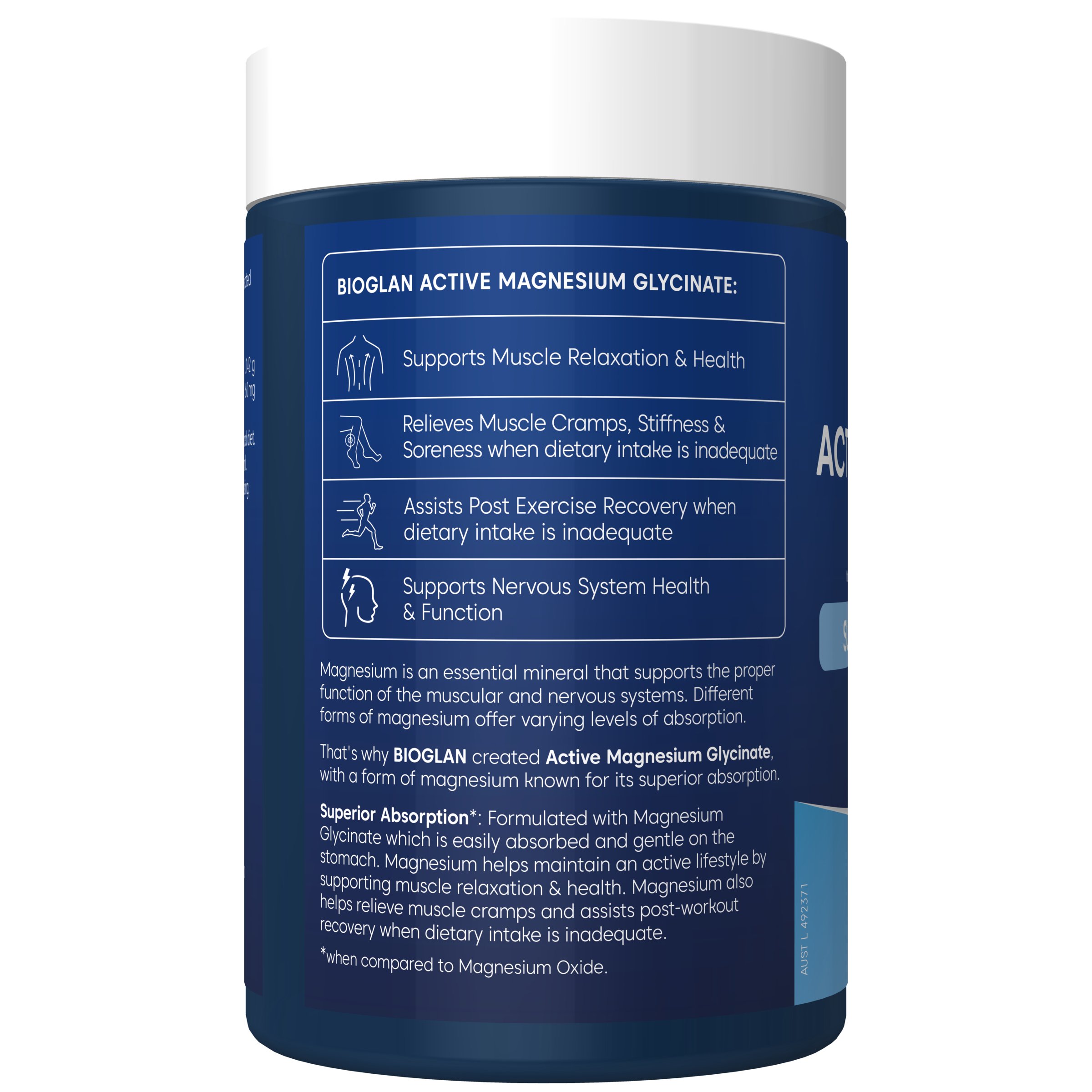 BIOGLAN ACTIVE MAGNESIUM GLYCINATE 200 TABLETS - Image 2