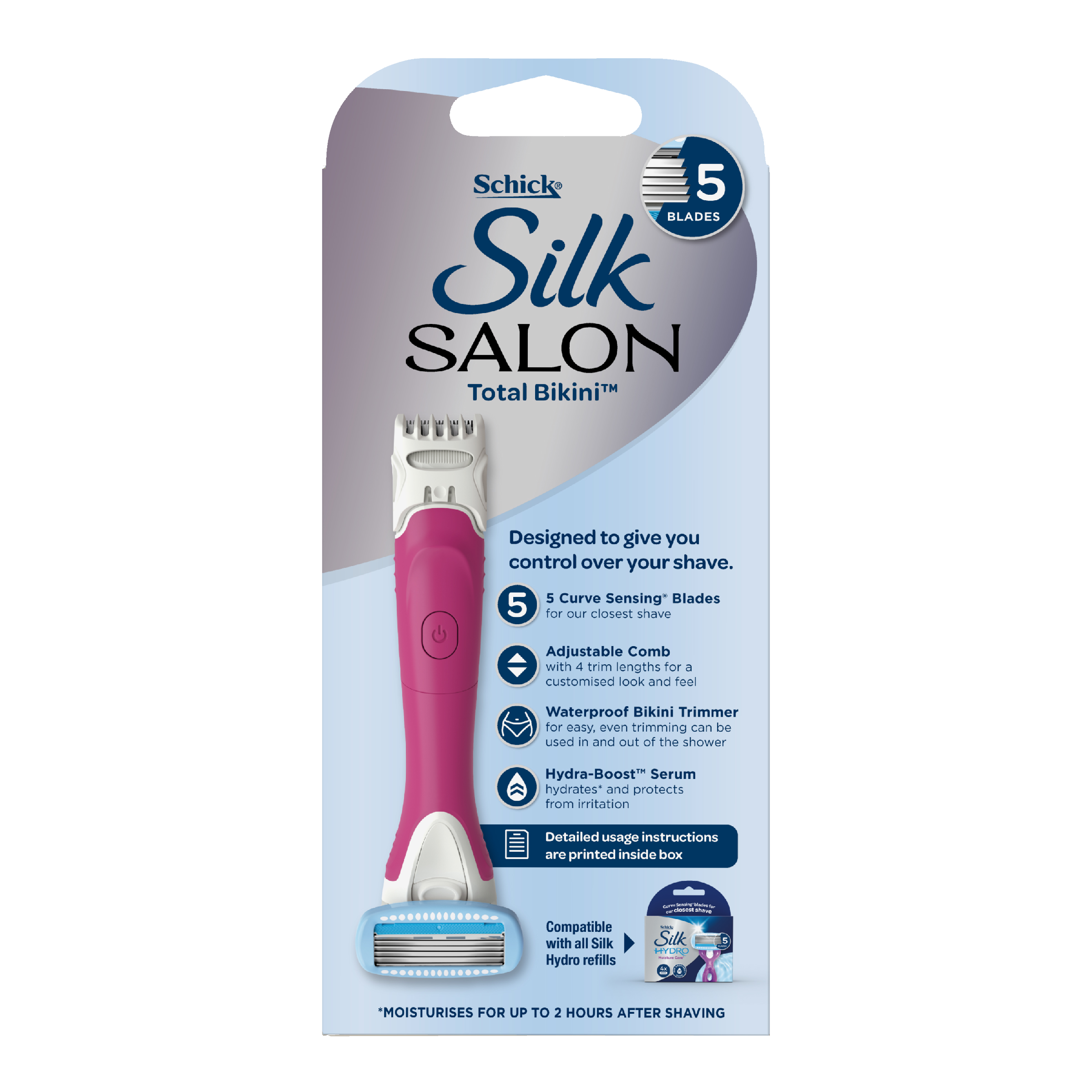 SCHICK HYDRO SILK TRIMSTYLE RAZOR + 1 BLADES - Image 4