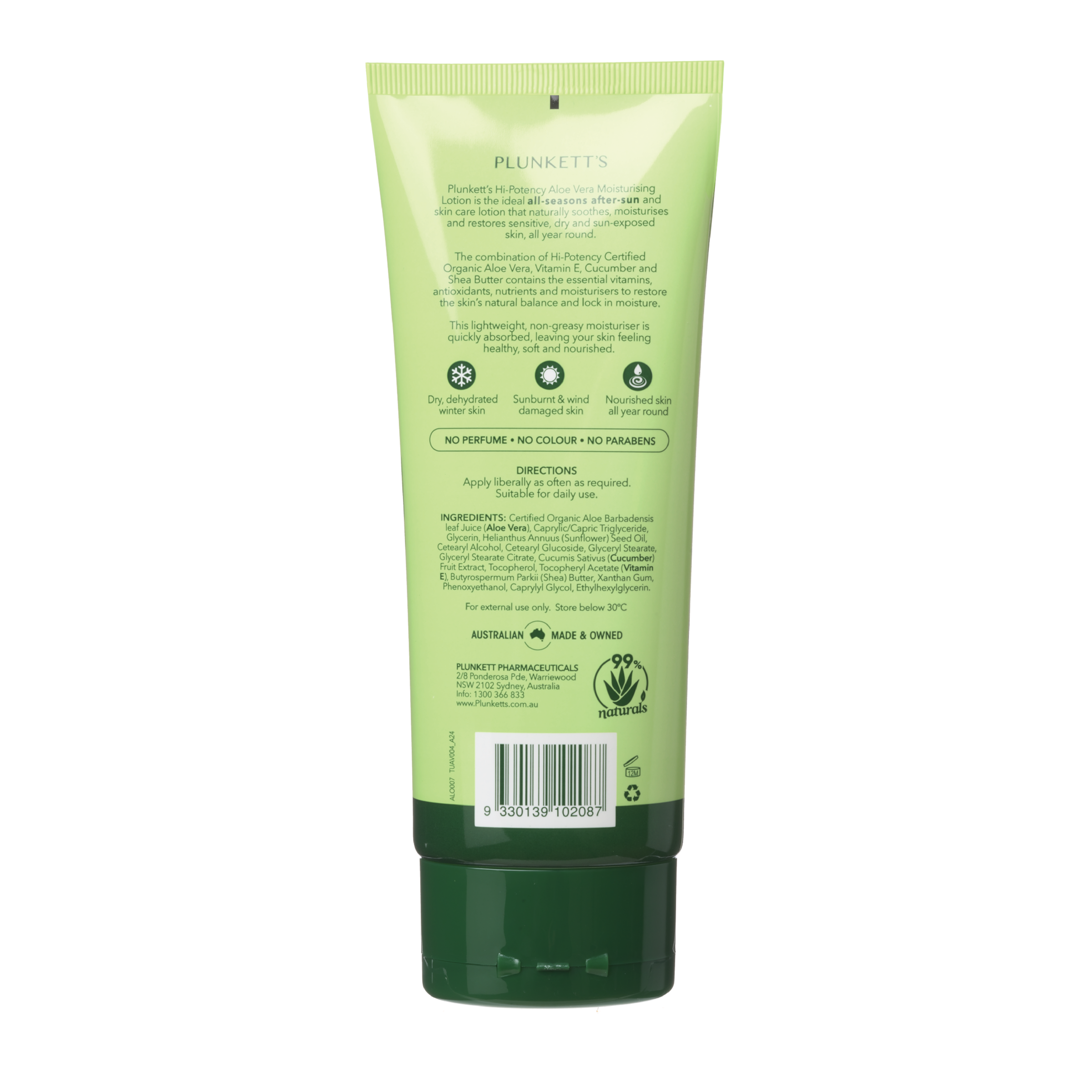 PLUNKETTS HI POTENCY ALOE VERA AFTERSUN MOISTURISER 200ML - Image 2