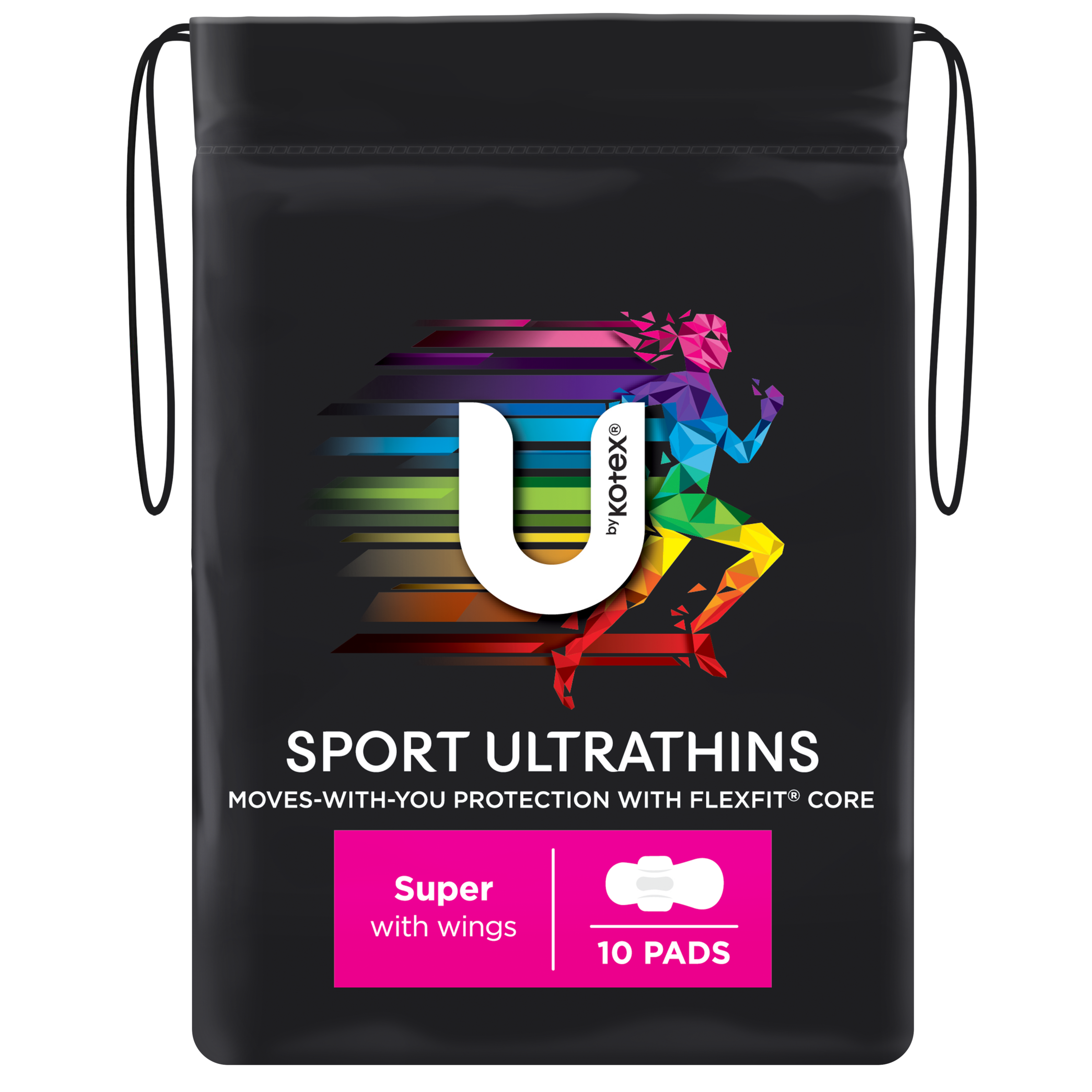 U BY KOTEX PADS SPORT ULTRATHIN SUPER WINGS 10 PACK - Image 2