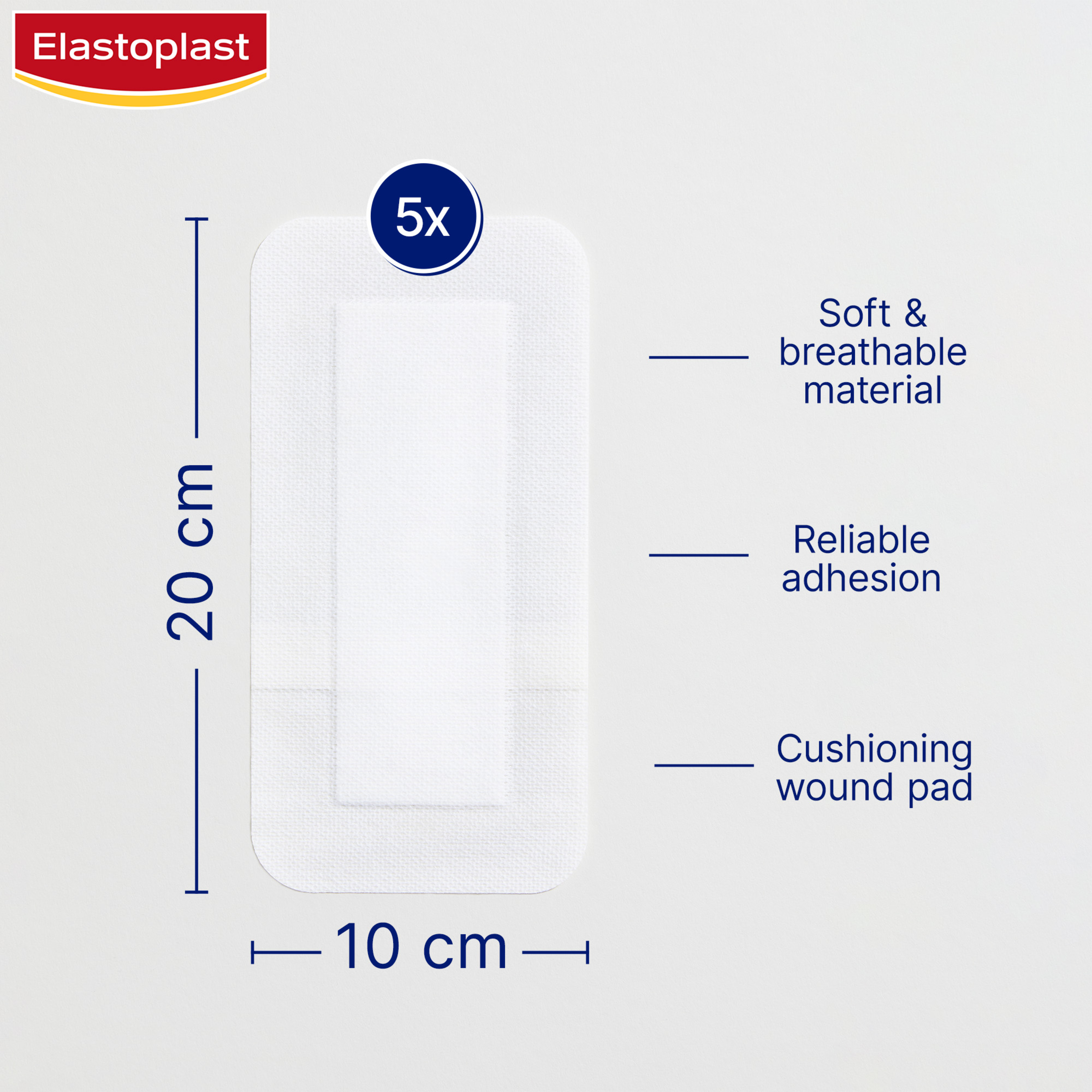 ELASTOPLAST SENSITIVE 4XL DRESSING 10CM X20CM 5 PACK - Image 3