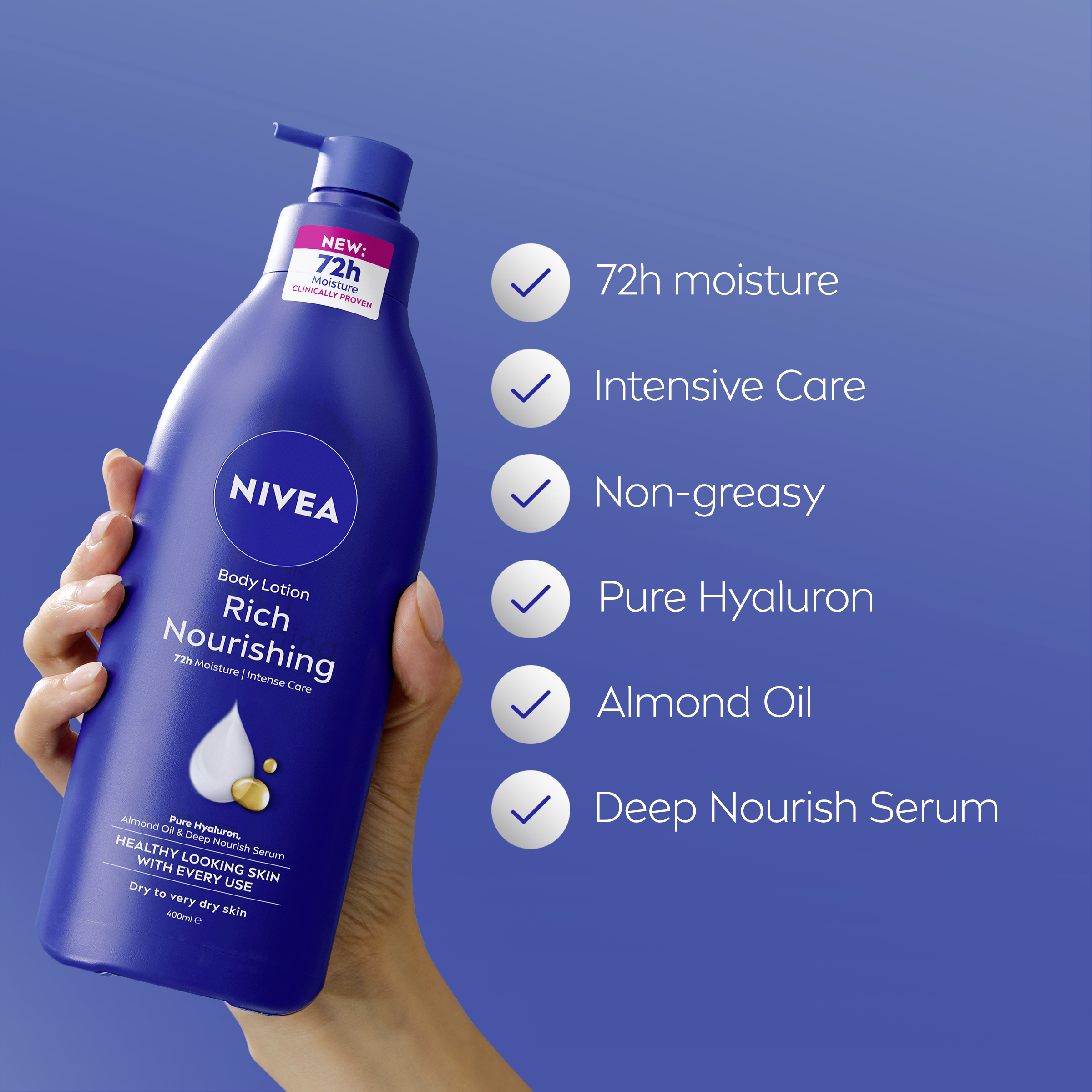 NIVEA RICH NOURISHING BODY LOTION 400ML - Image 4