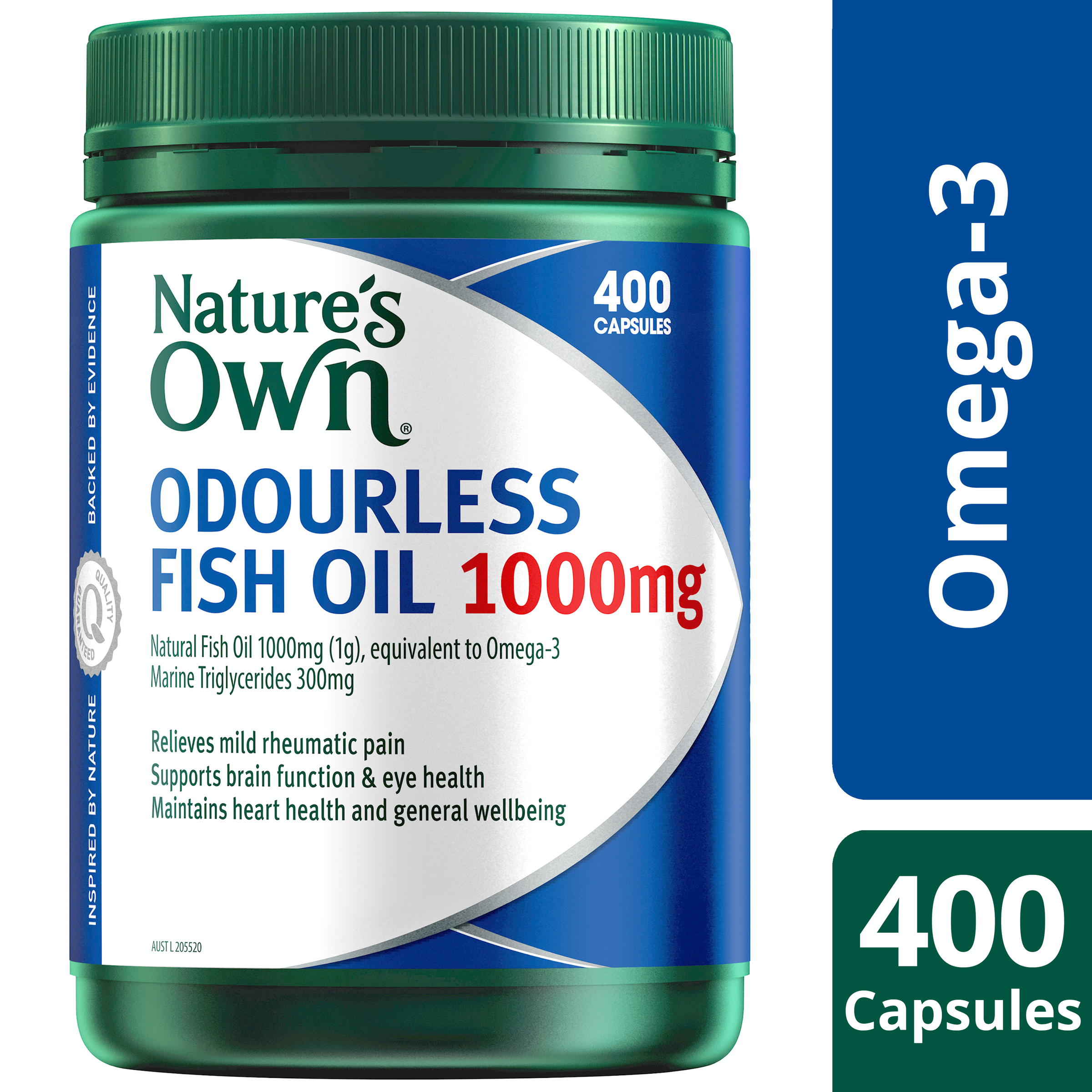 NATURES OWN ODOURLESS FISH OIL 1000MG 400 CAPSULES - Image 10