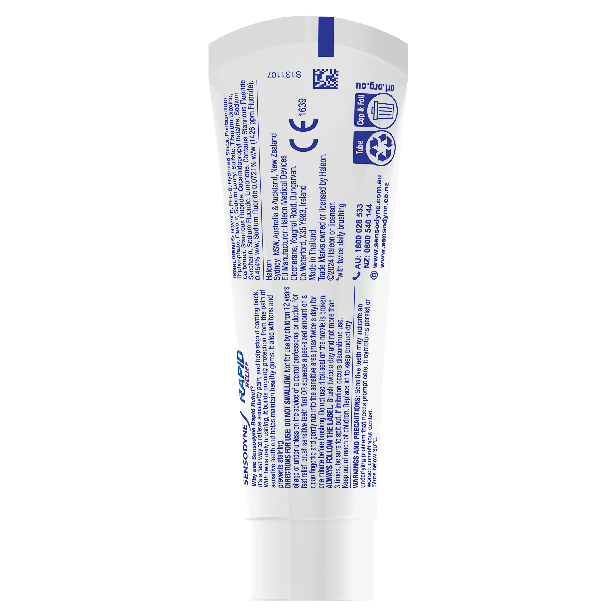 SENSODYNE RAPID RELIEF ORIGINAL TOOTHPASTE 100G - Image 11