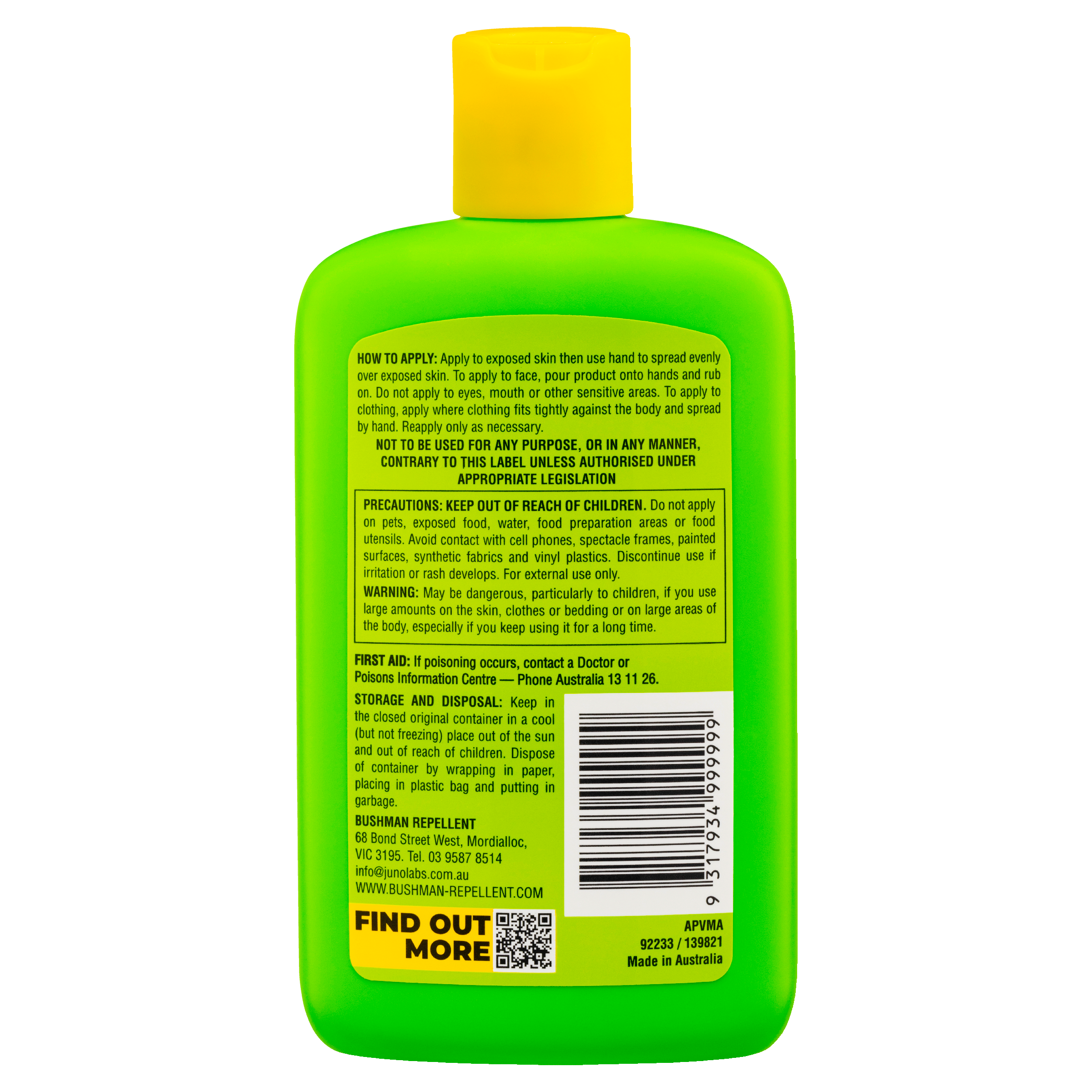 BUSHMANS REPELLENT FRAGRANCE FREE 20% DEET LOTION 175ML - Image 2