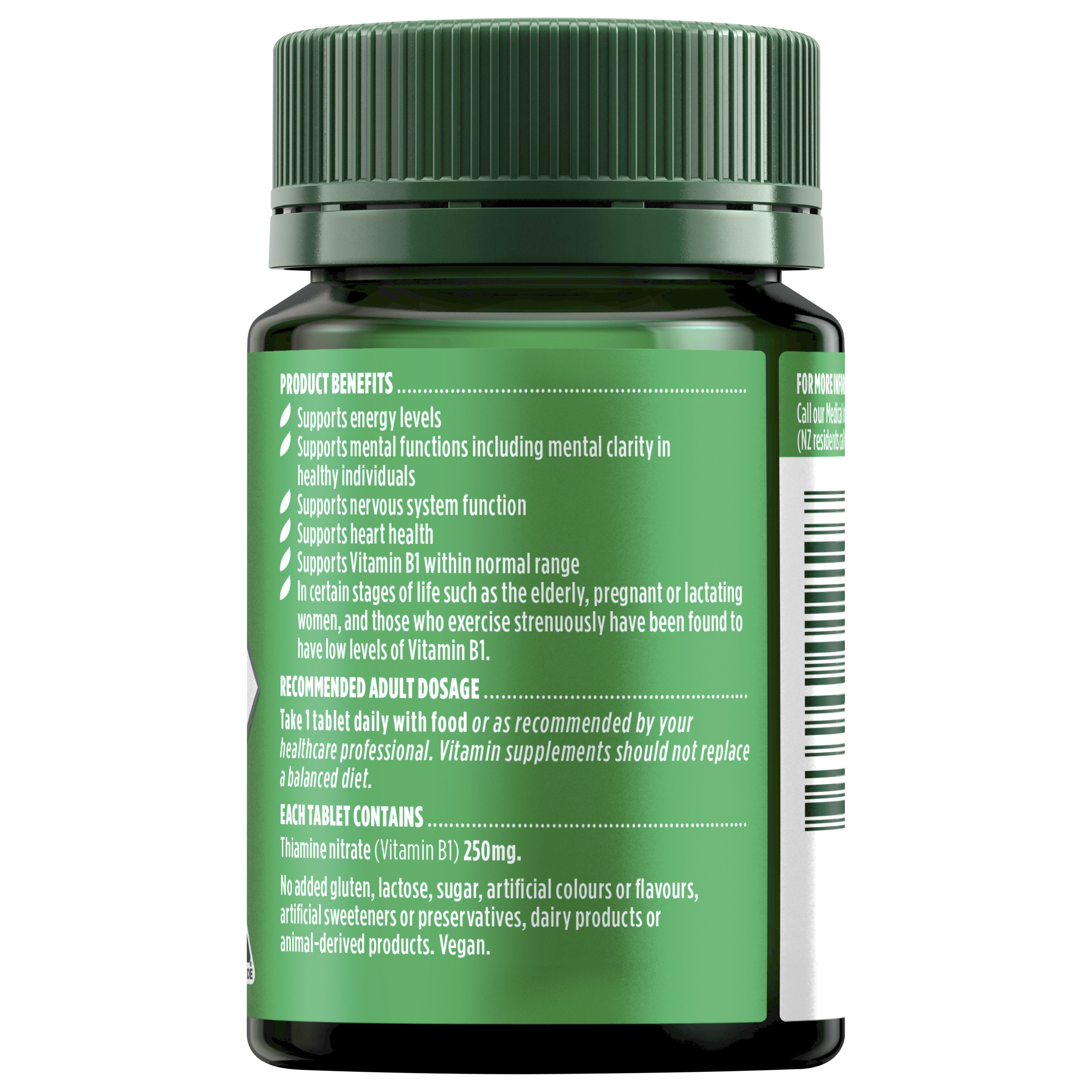 NATURES OWN VITAMIN B1 250MG 75 TABLETS - Image 2