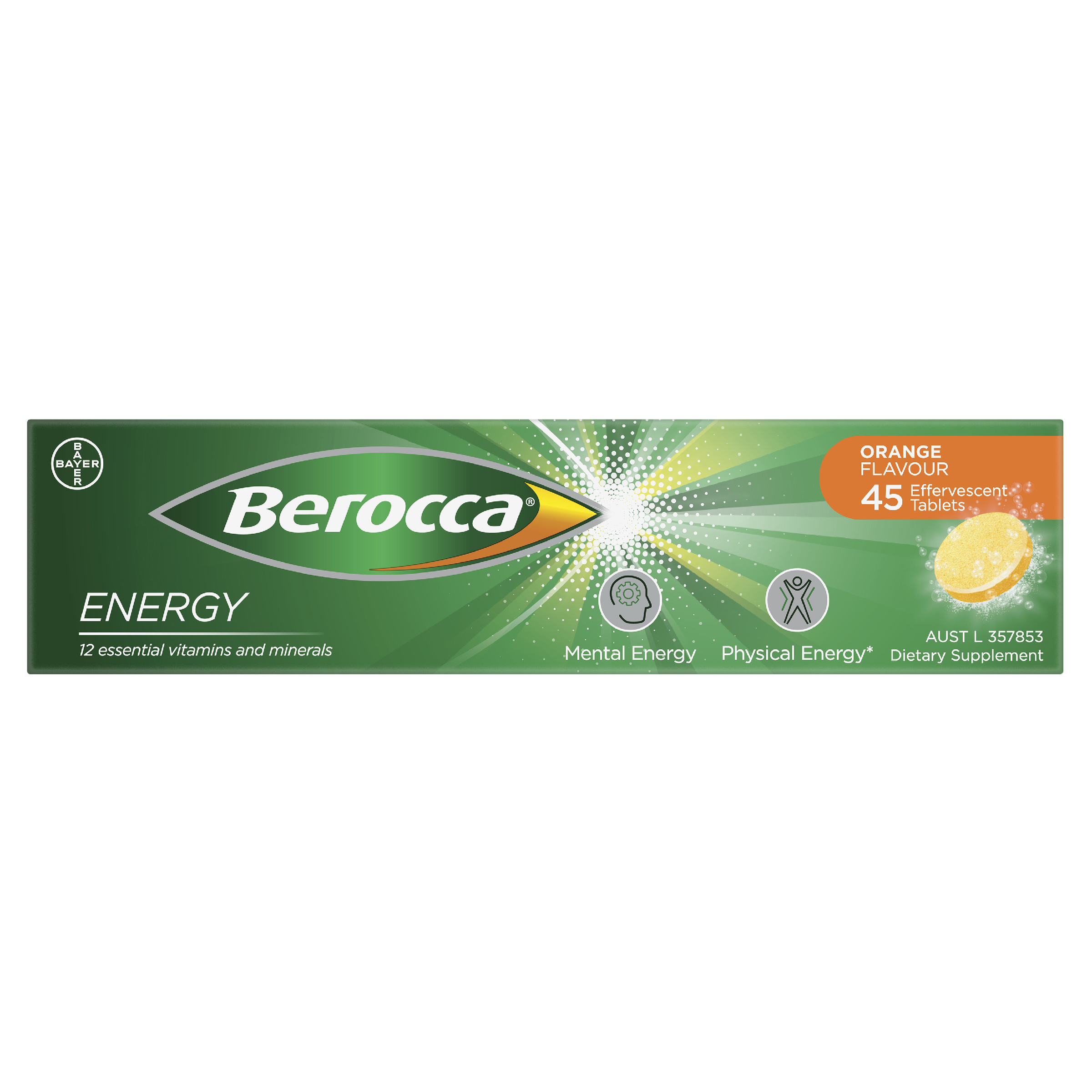 BEROCCA EFFERVESCENT ORANGE 45 TABLETS - Image 5