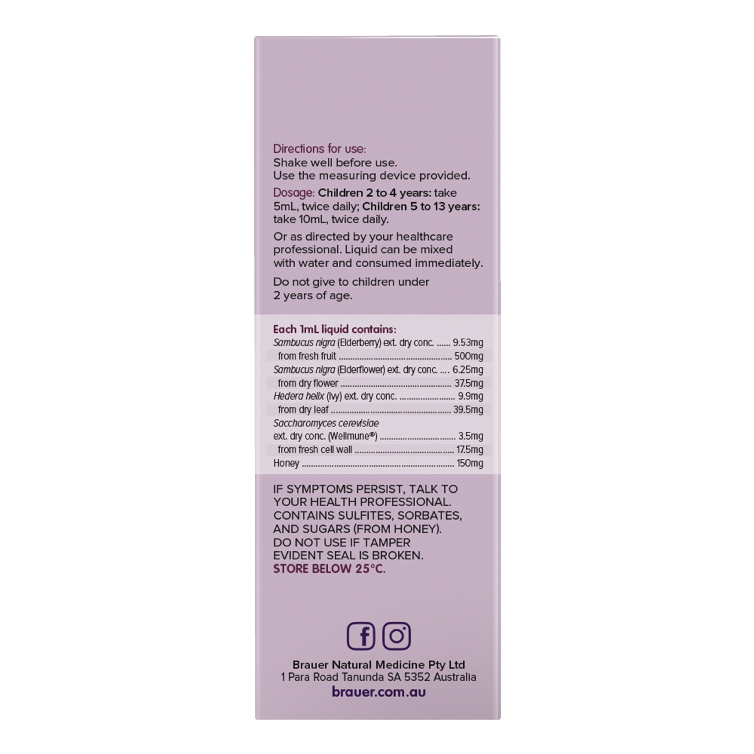 BRAUER SAMBUCUS COLD & FLU FORTE KIDS LIQUID 100ML - Image 4