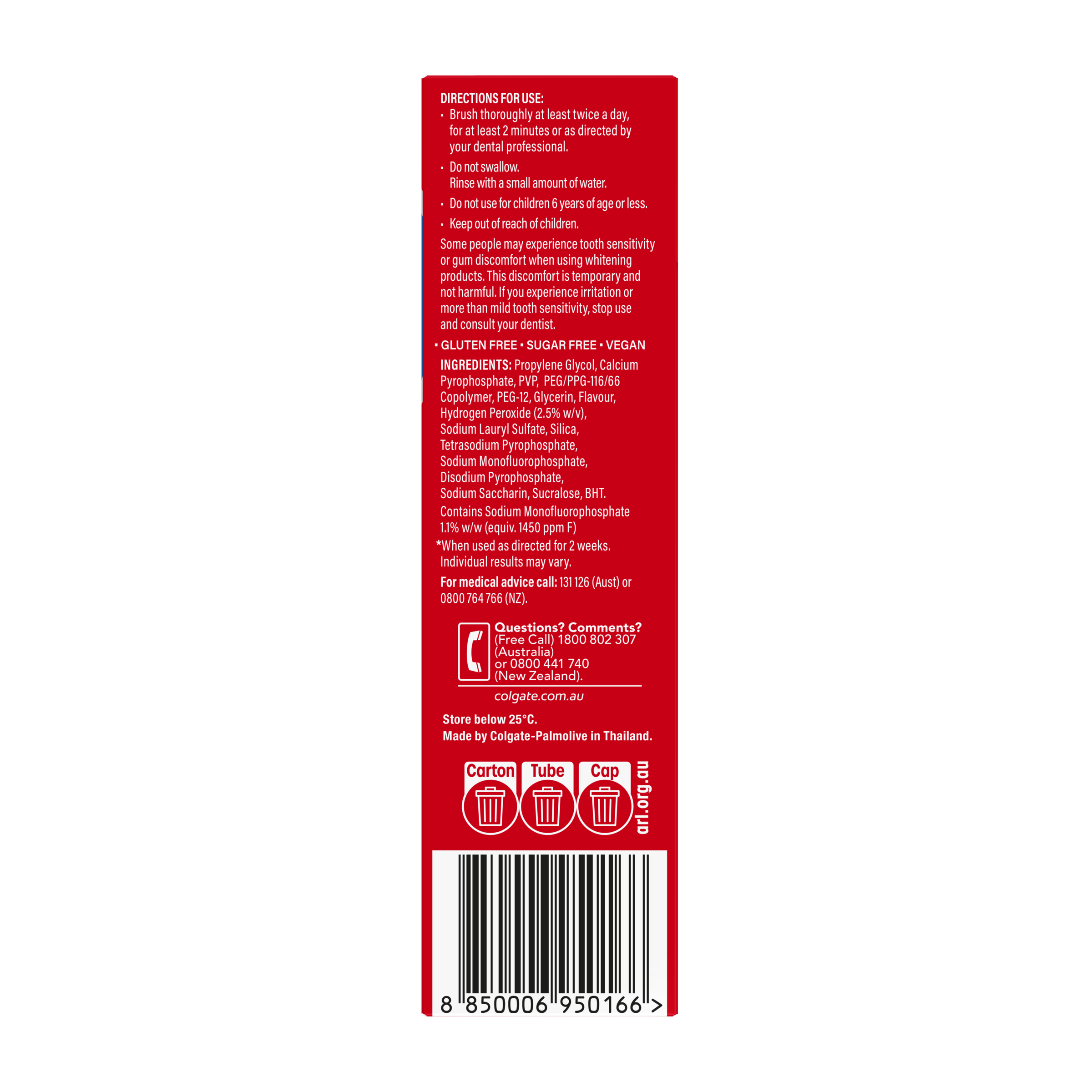 COLGATE TOOTHPASTE OPTIC WHITE ADVANCED ENAMEL 85G - Image 4