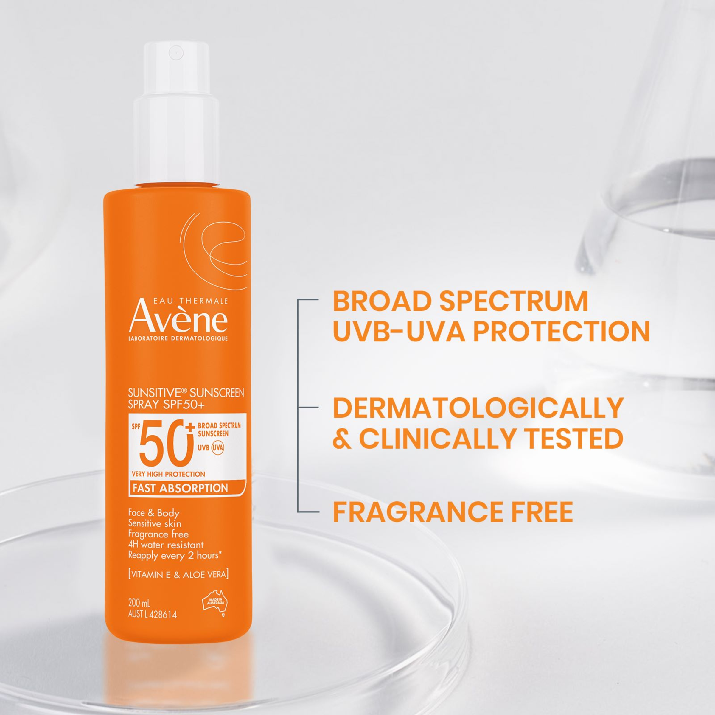 AVENE SUNSITIVE SUNSCREEN SPRAY SPF 50+ 200ML - Image 5