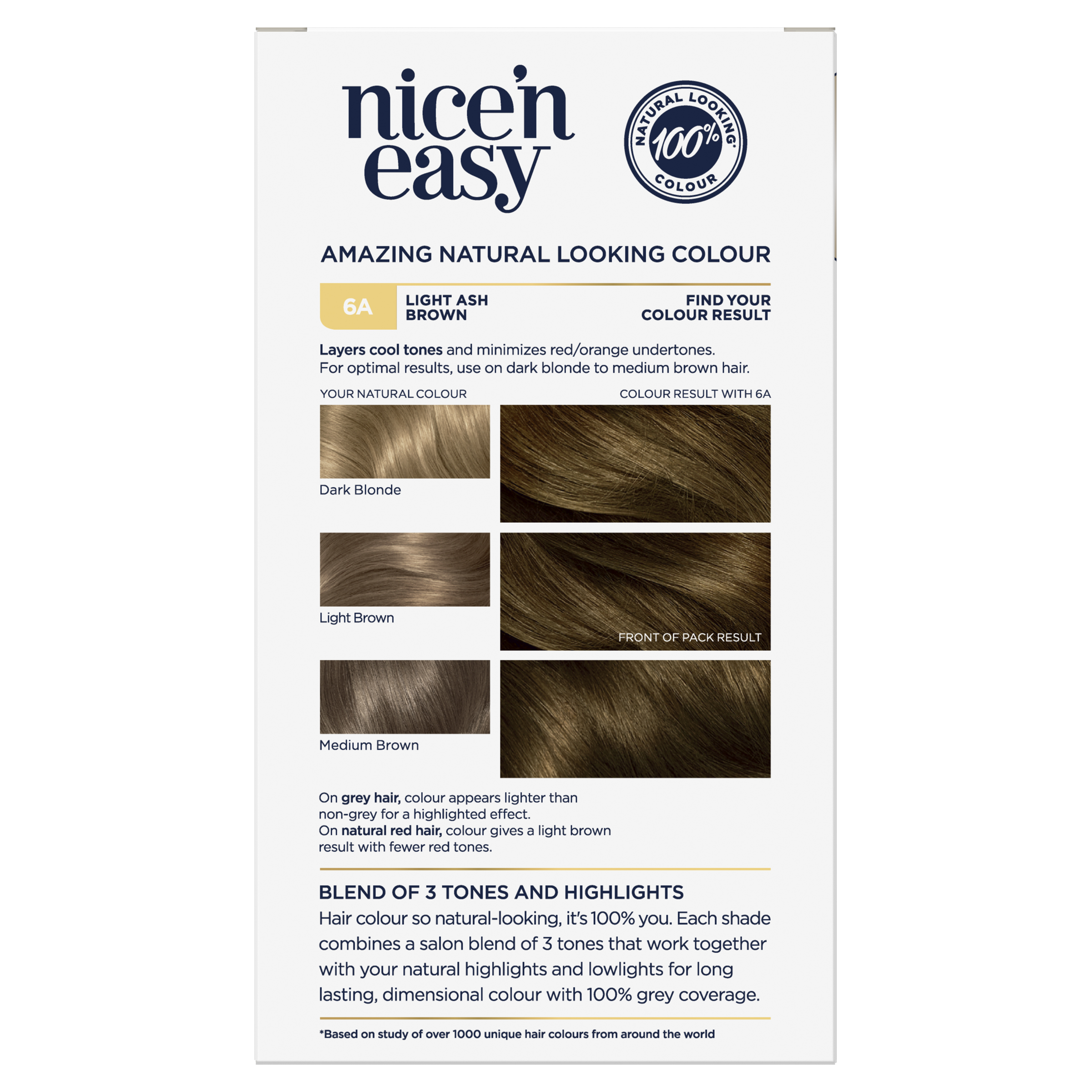 CLAIROL NICE N EASY 6A LIGHT ASH BROWN - Image 4