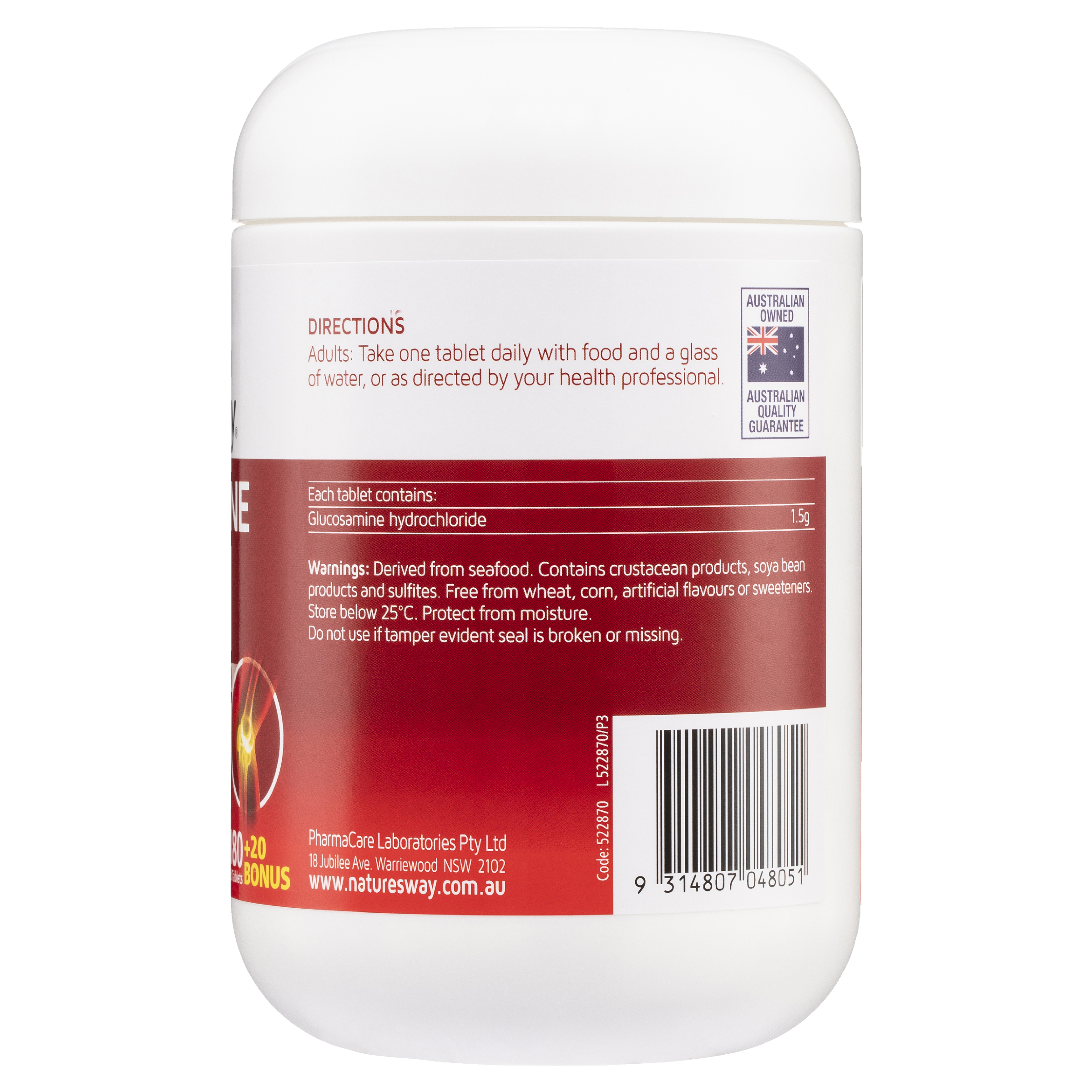 NATURES WAY GLUCOSAMINE 1500MG 200 TABLETS - Image 4