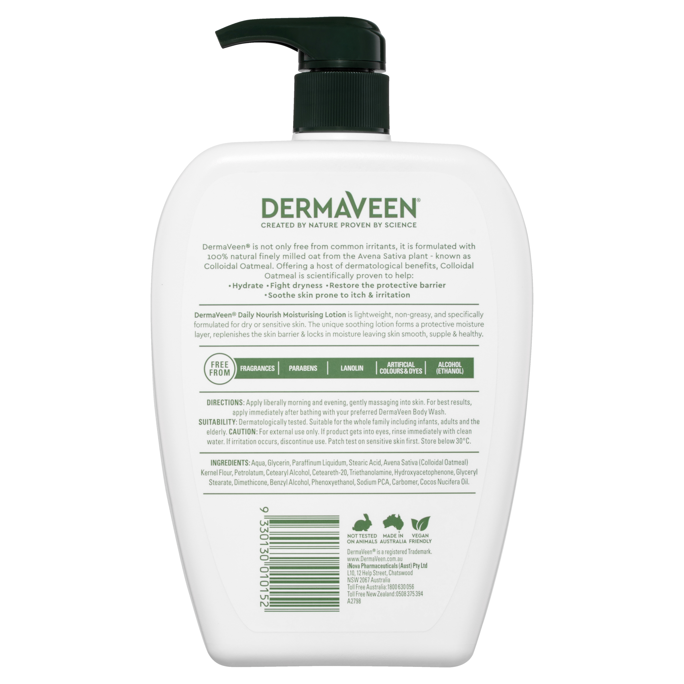 DERMAVEEN DAILY NOURISH MOISTURISING LOTION 1 LITRE - Image 2