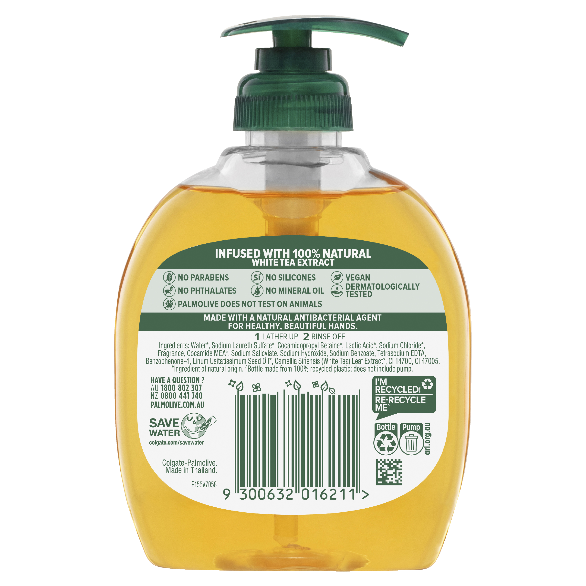 PALMOLIVE ANTIBACTERIAL  HAND WASH  WHITE TEA 250ML - Image 2