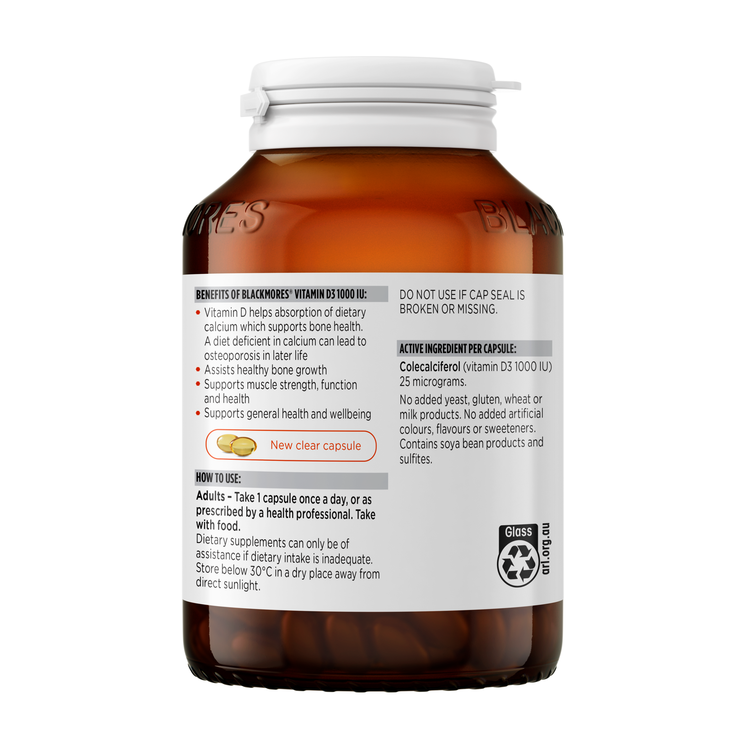 BLACKMORES VITAMIN D3 1000IU 300 CAPSULES - Image 2