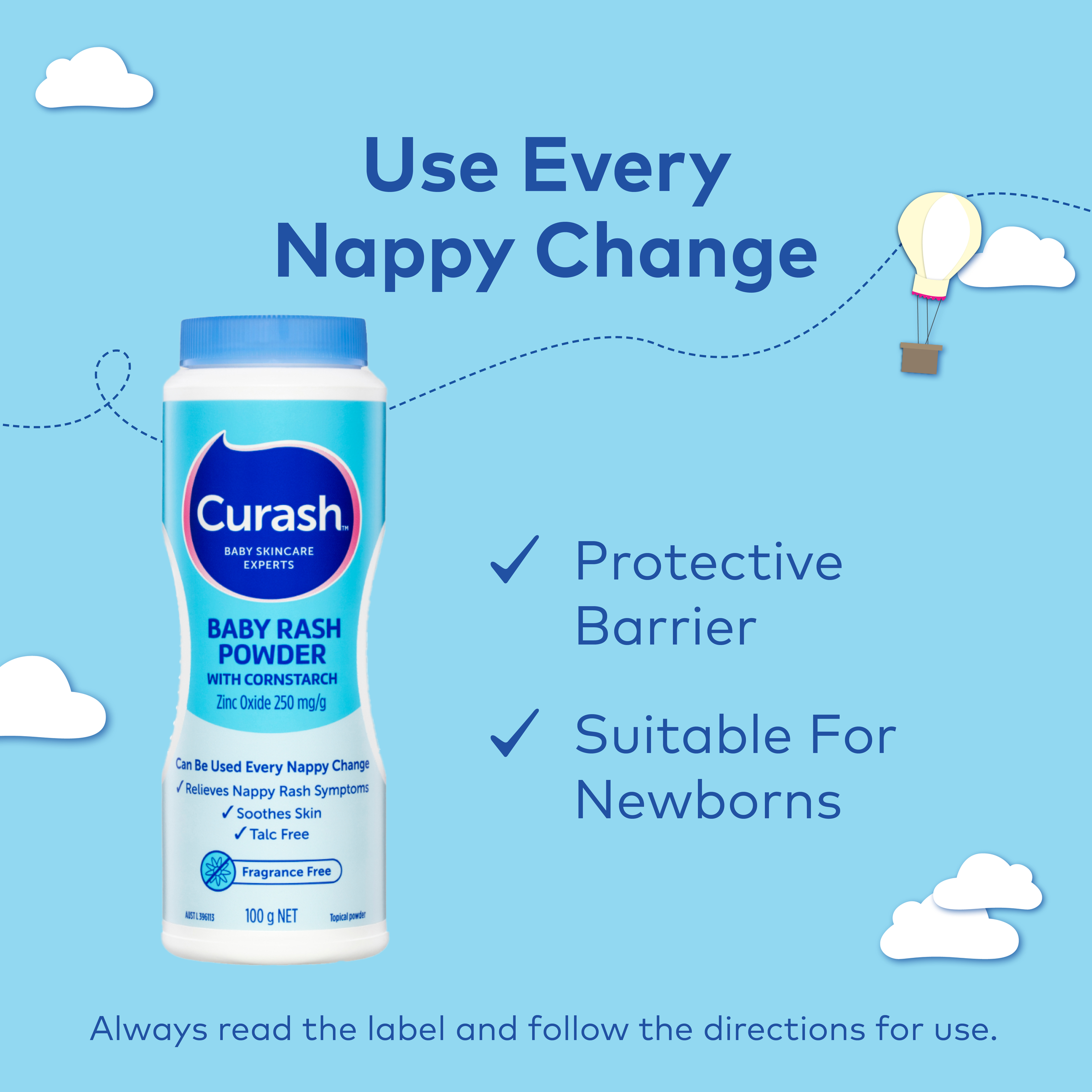 CURASH BABYCARE ANTI-RASH BABY POWDER 100G - Image 6